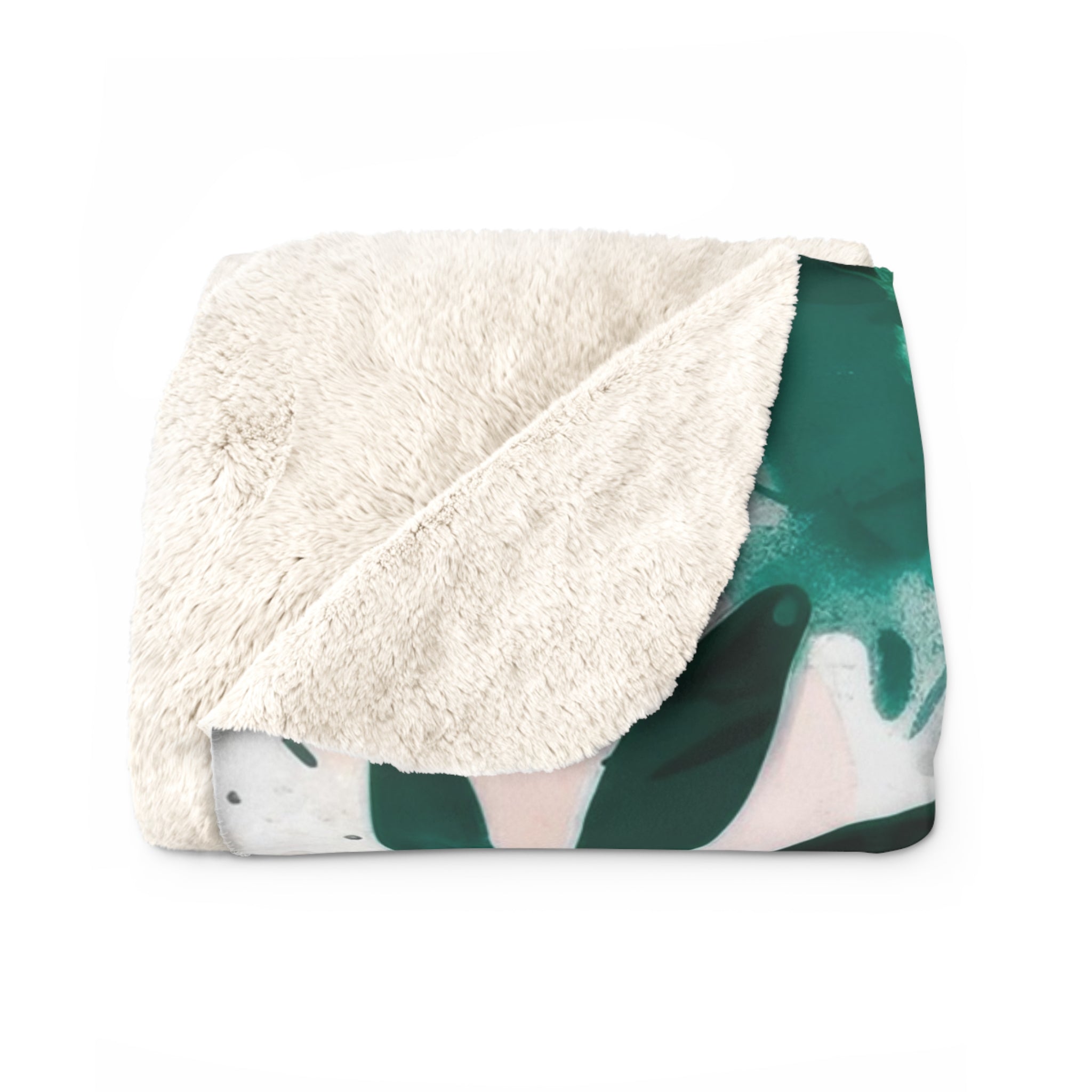 Floral Throw Blanket | Blush Pink Beige Green Watercolor
