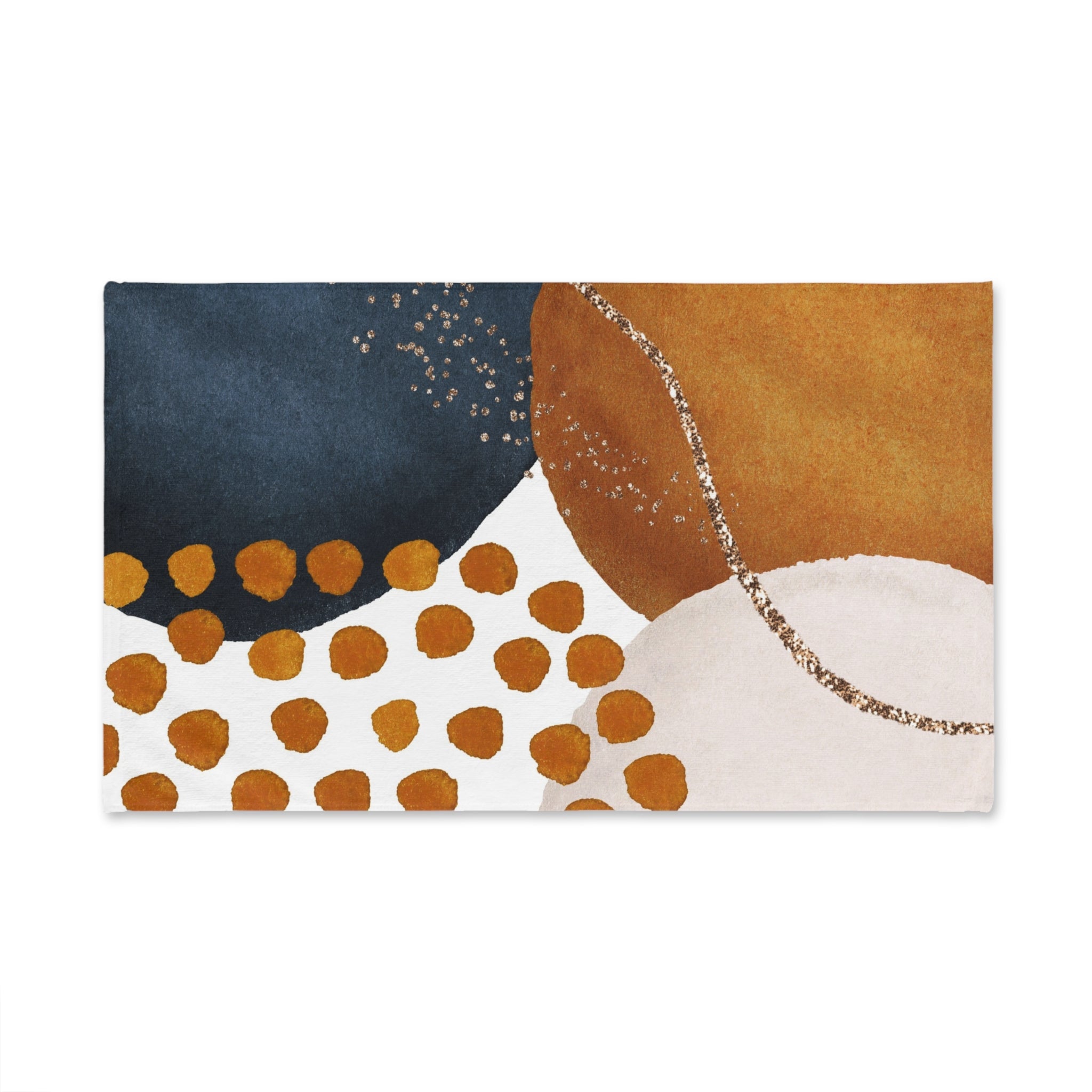 Abstract Kitchen, Bath Hand Towel | Burnt Orange, Navy Beige