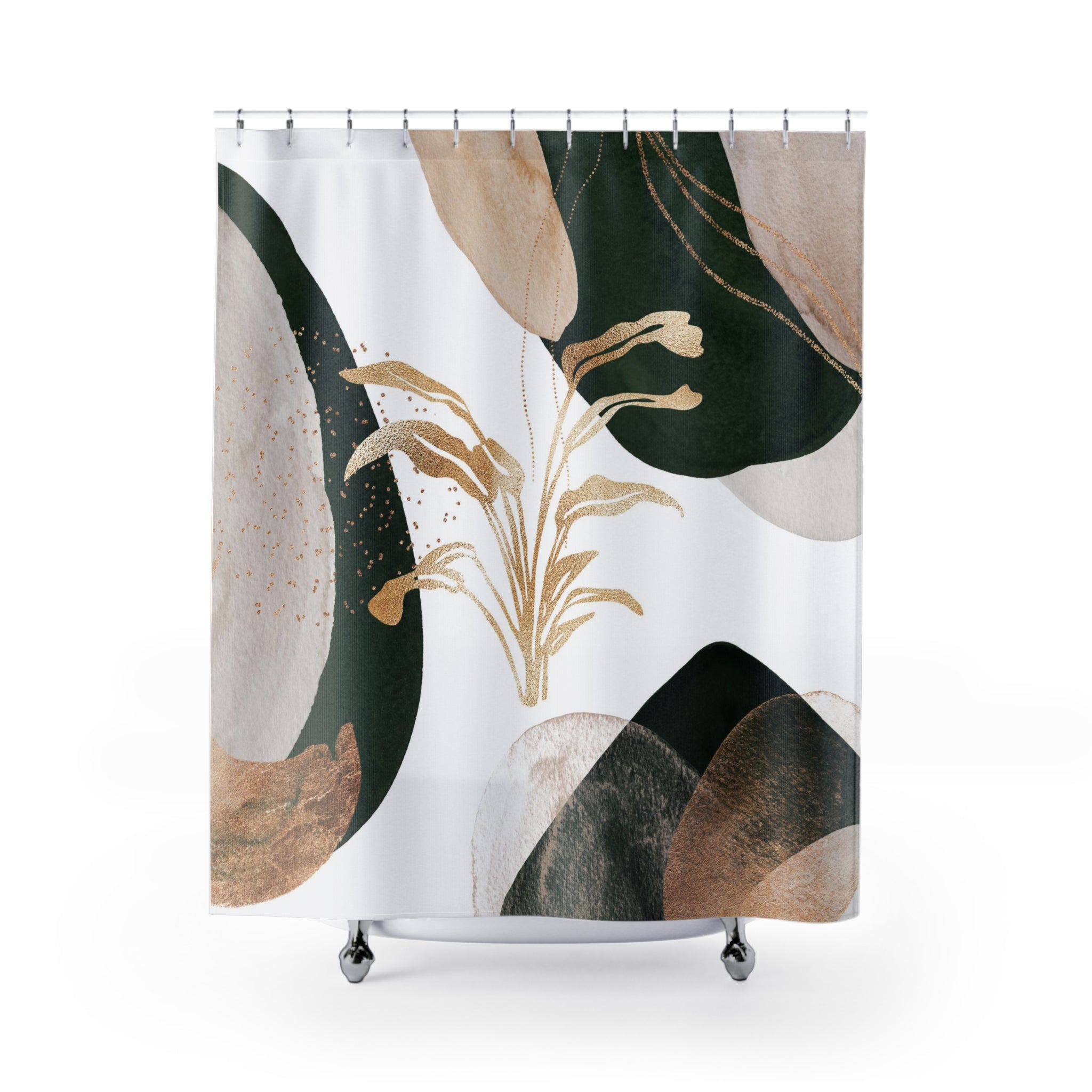 modern boho fabric shower curtain