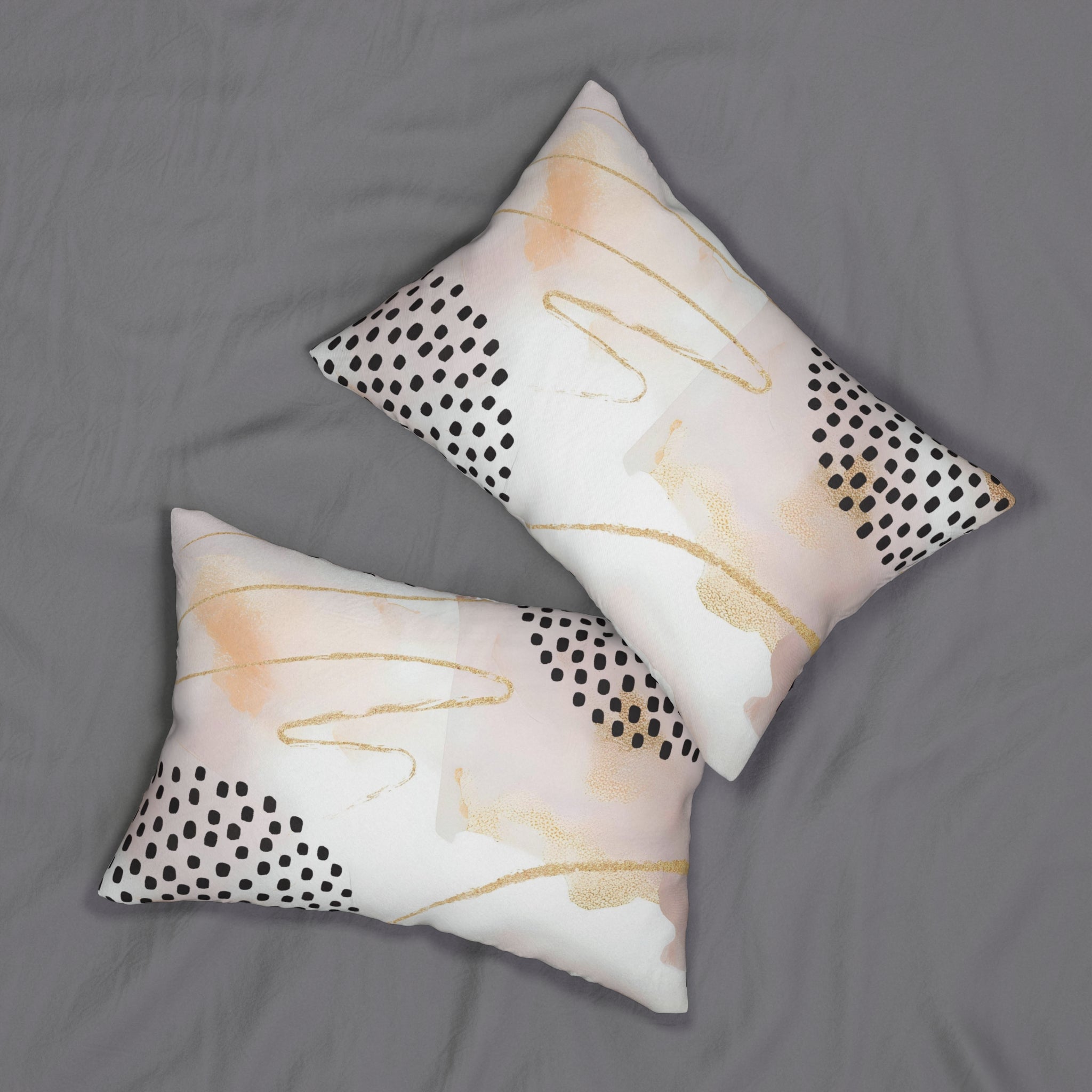 Abstract Lumbar Pillow | Black Blush Pink