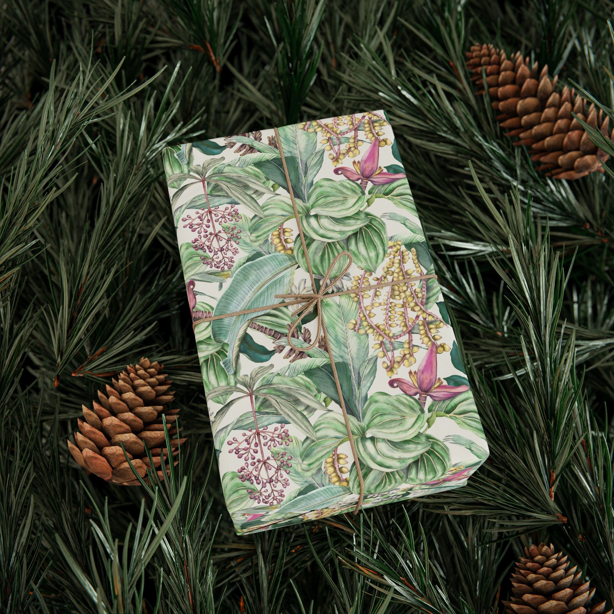 Floral Wrapping Papers, Jungle Botanical Gift Wrapping for the Holidays, Birthdays