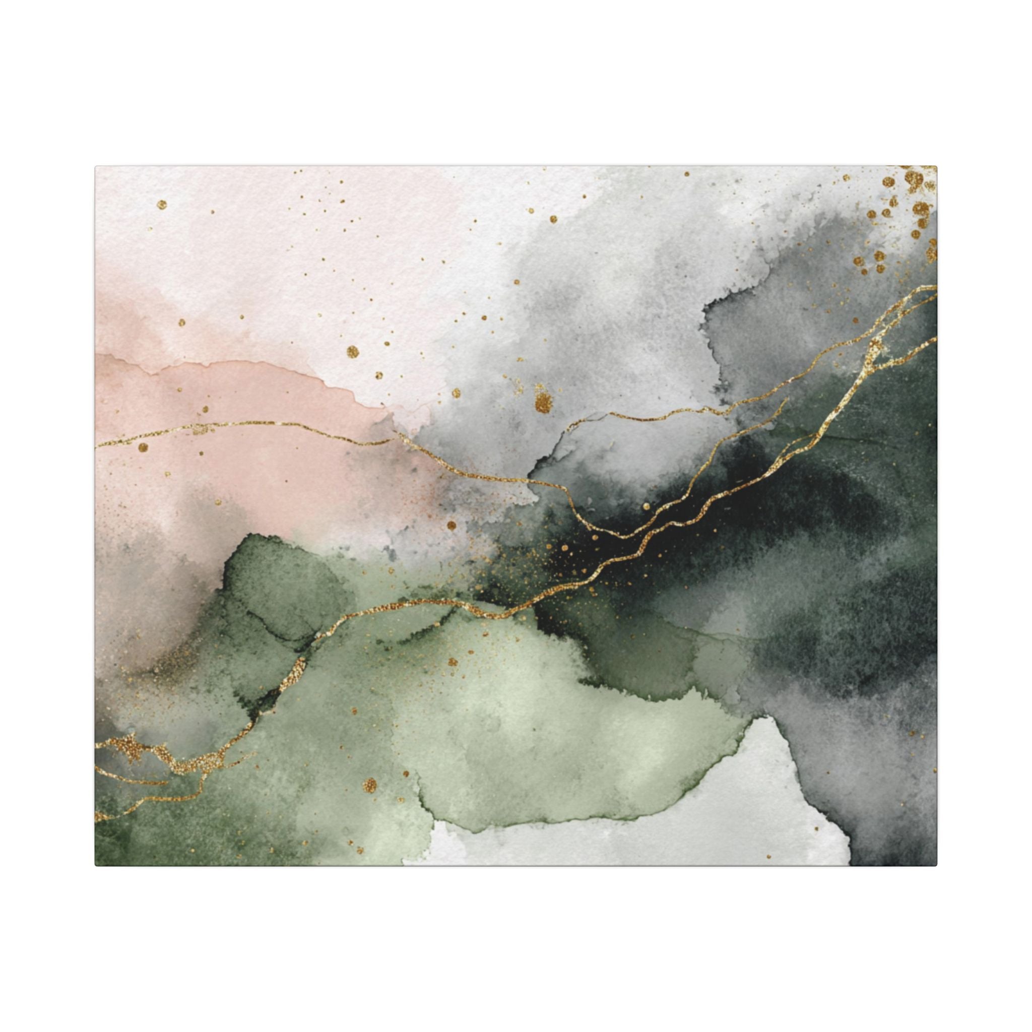 Abstract Neutral Wall Art Print | Boho Earthy Home Decor | Green, Blush Pink Modern Organic Art