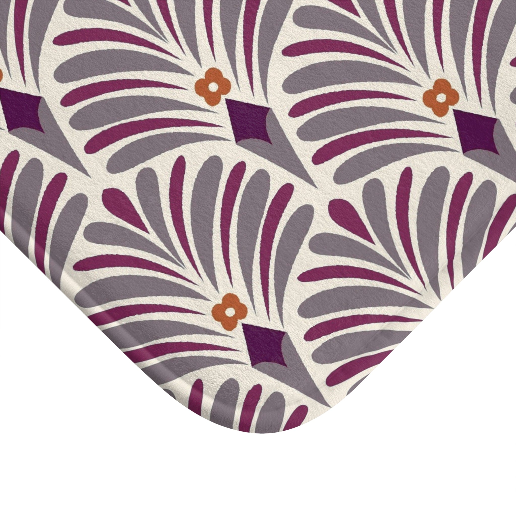 Art Deco Nouveau Bath Mat | Purple Grey Kitchen Mat