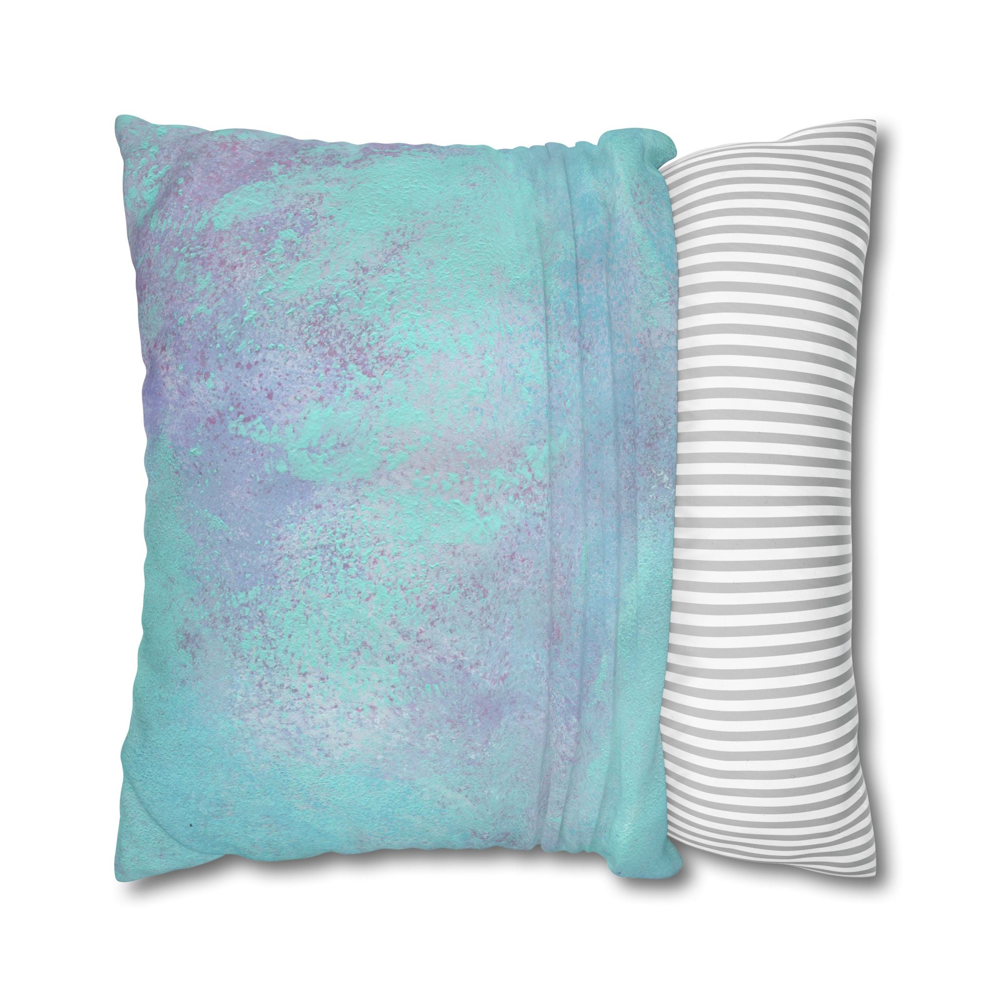 Square Poly Canvas Pillowcase | Mint Teal Turquoise, Lavender