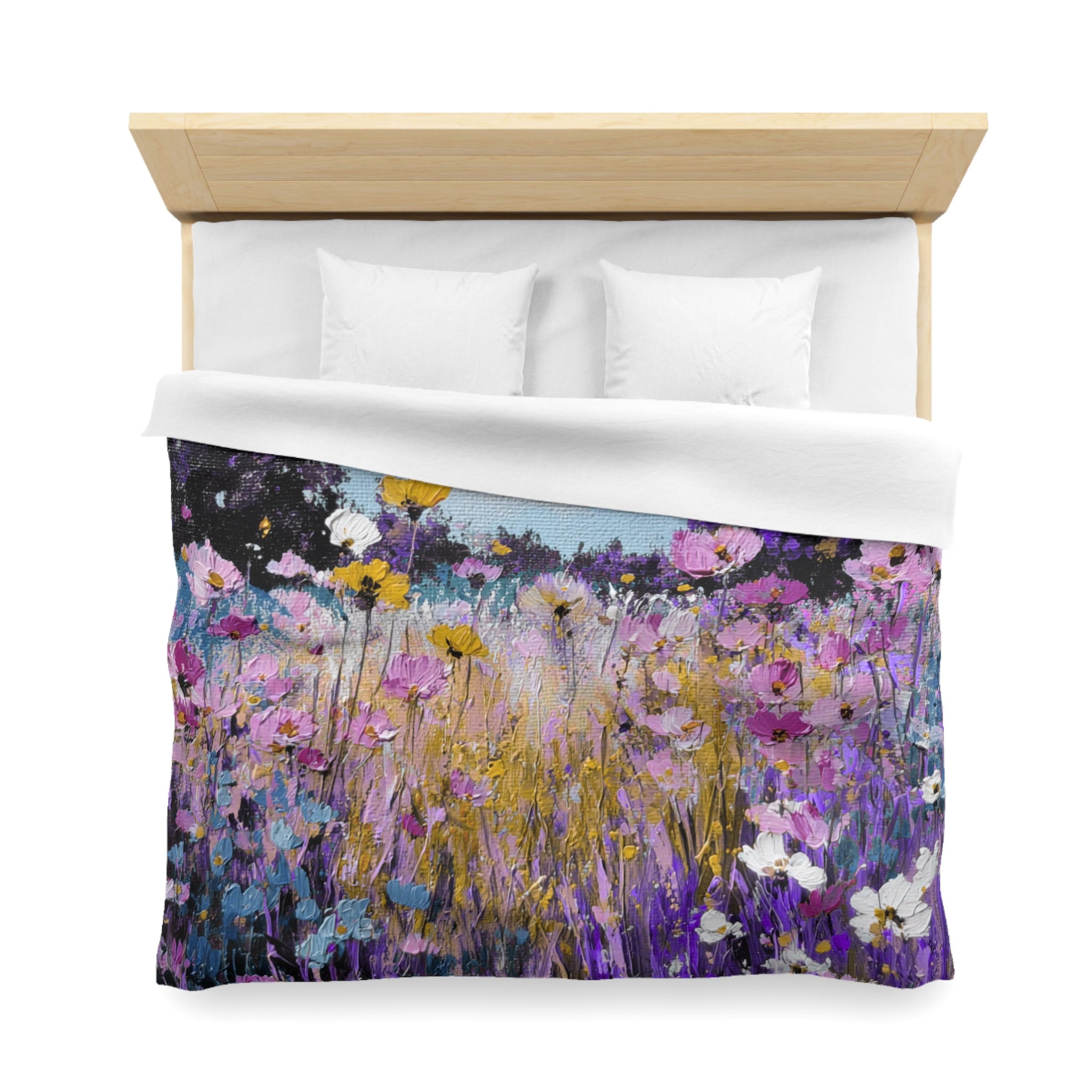 Floral Duvet, Pillow Cover | Purple Blue Bedroom Decor