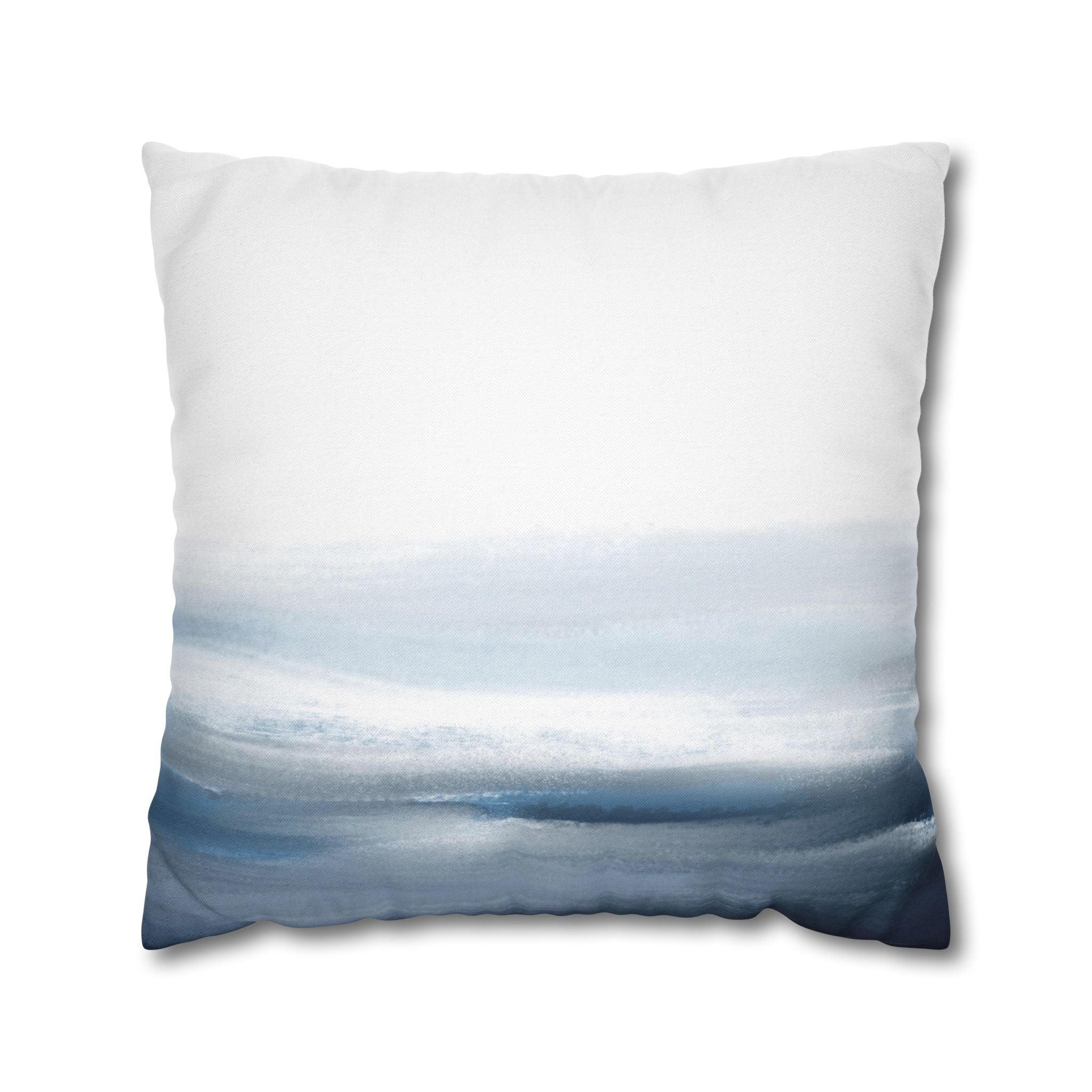 Abstract Pillow Cover | Navy Sky Blue, Ocean Ombre