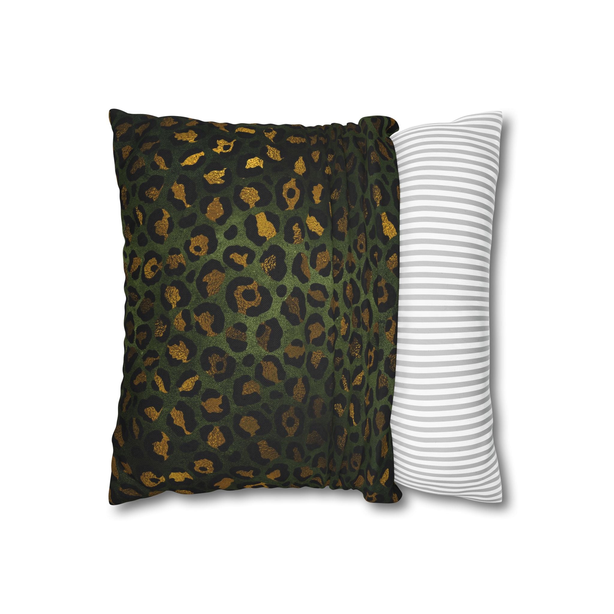 Green Leopard Pillow Cover | Animal Skin Print Pillowcase
