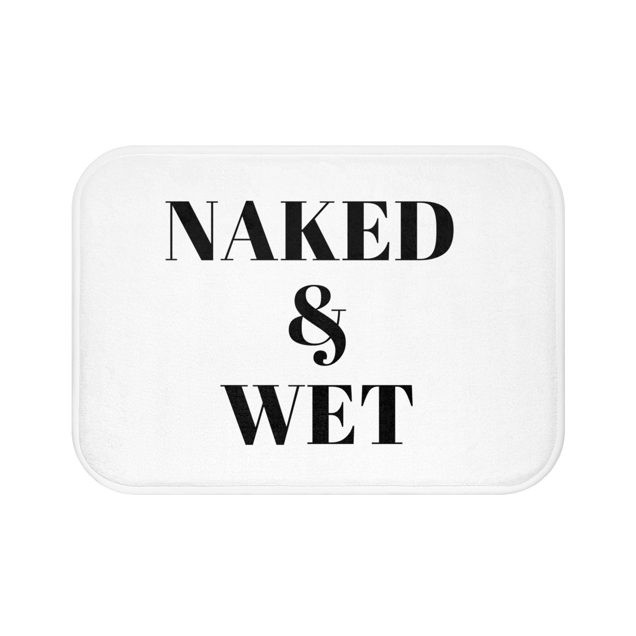 Get Naked Bath Mat | White Black Bathroom Rug