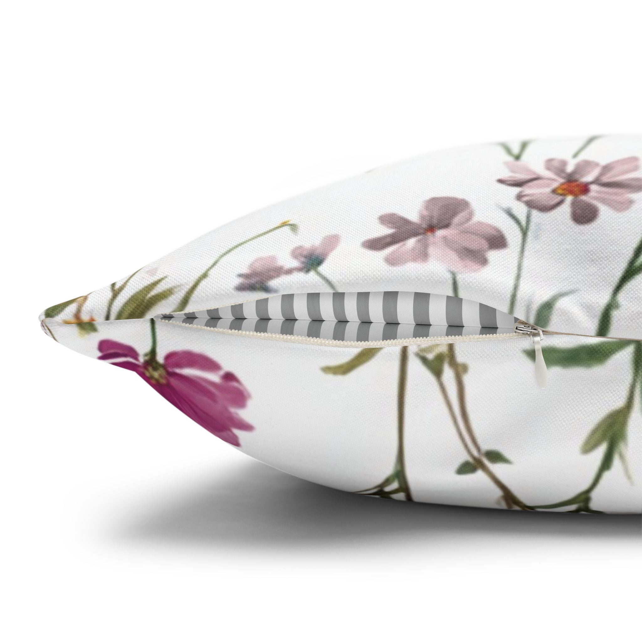 Floral Pillow Cover | Mauve Wildflowers Watercolor Pillowcase