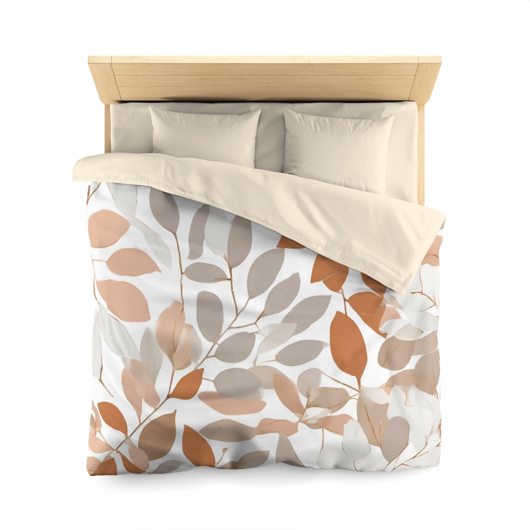 Abstract Floral Duvet Cover | Grey Terracotta Orange, White