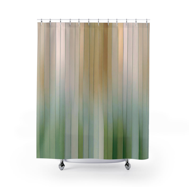 Boho Abstract Shower Curtain | Modern Green Blush Pink Beige