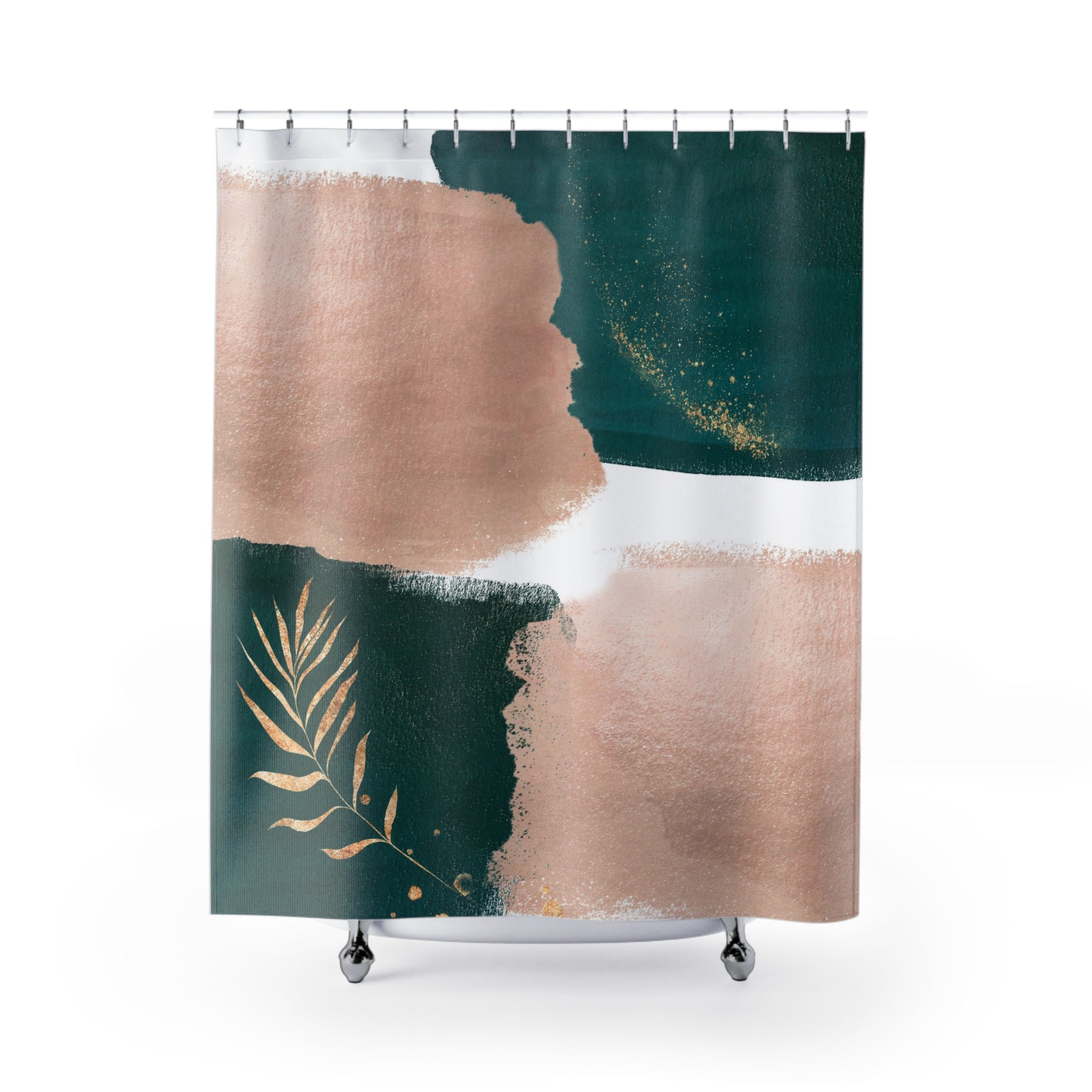 modern boho fabric shower curtain