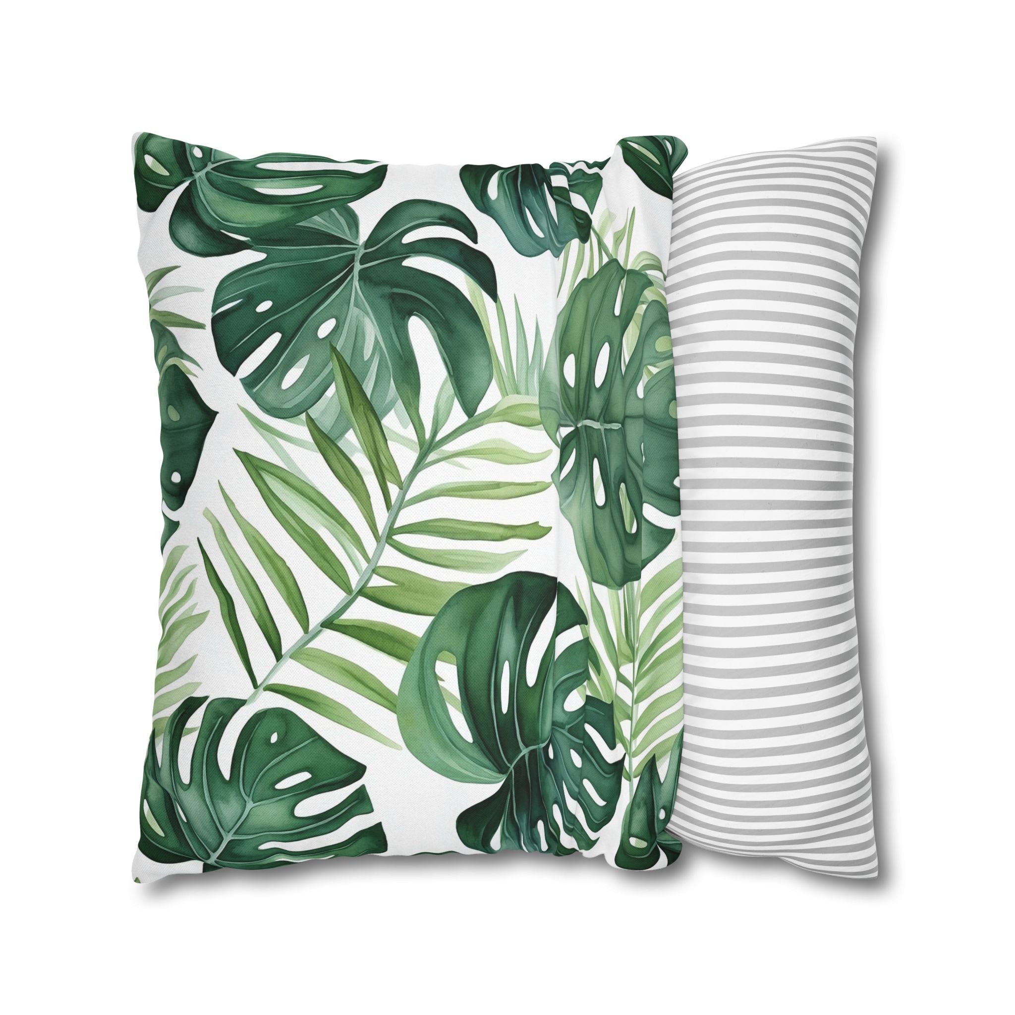 Green Monsteral Jungle Pillow Cover | Floral Pillowcase