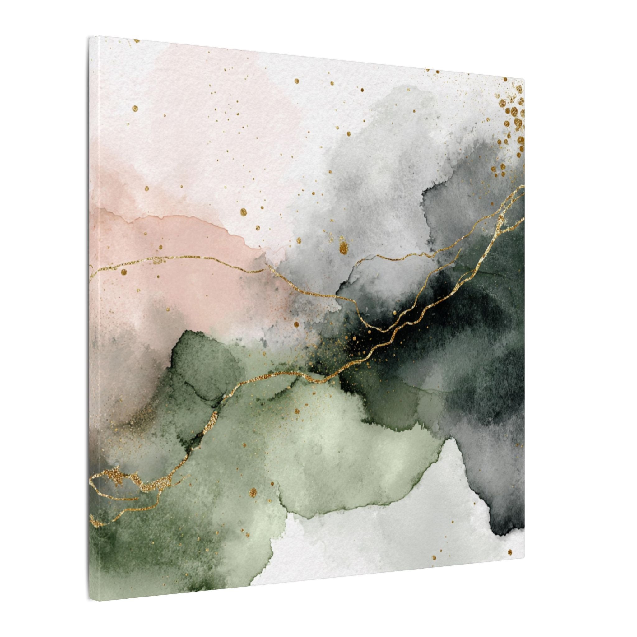 Abstract Neutral Wall Art Print | Boho Earthy Home Decor | Green, Blush Pink Modern Organic Art