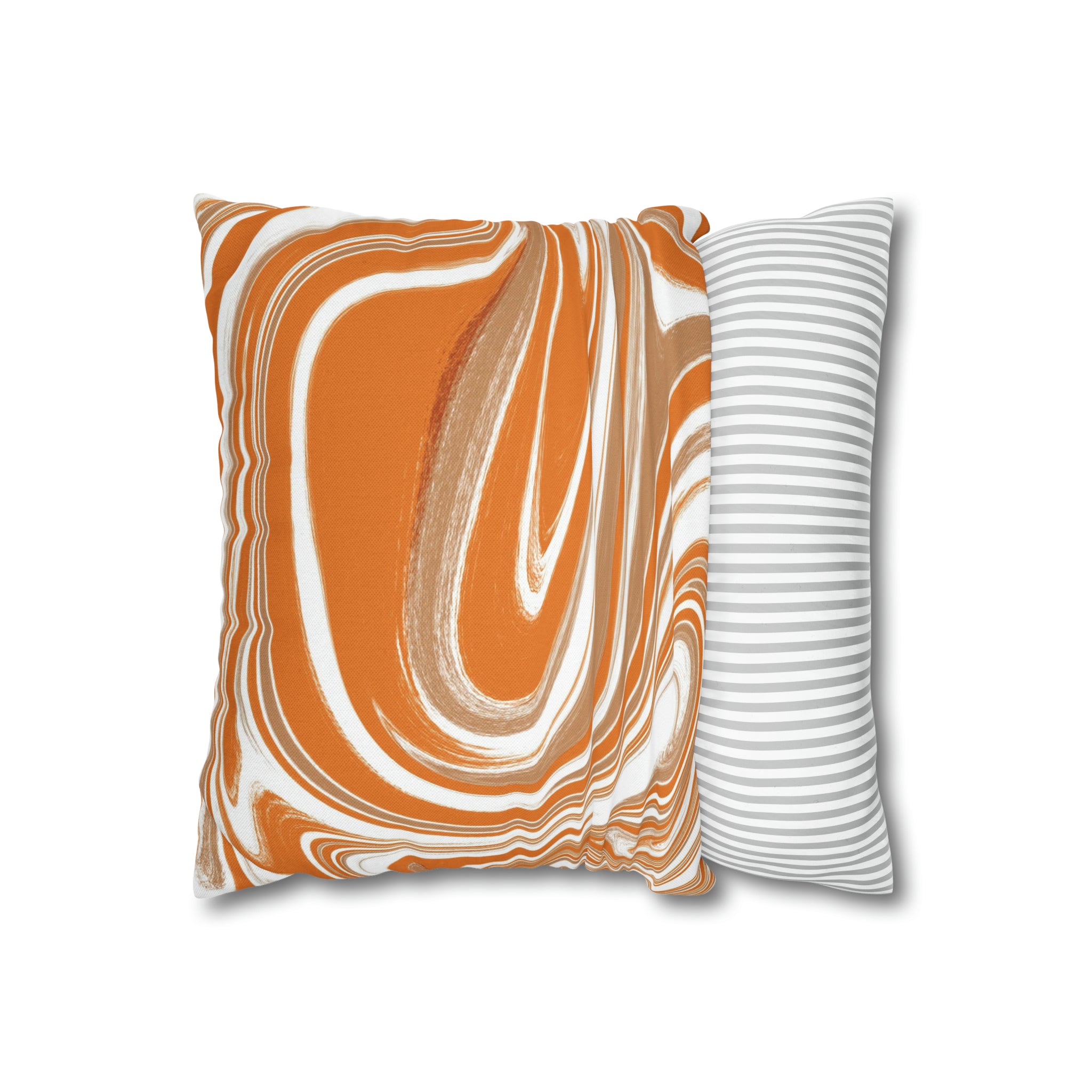 Abstract Pillow Cover | Orange Beige White Retro