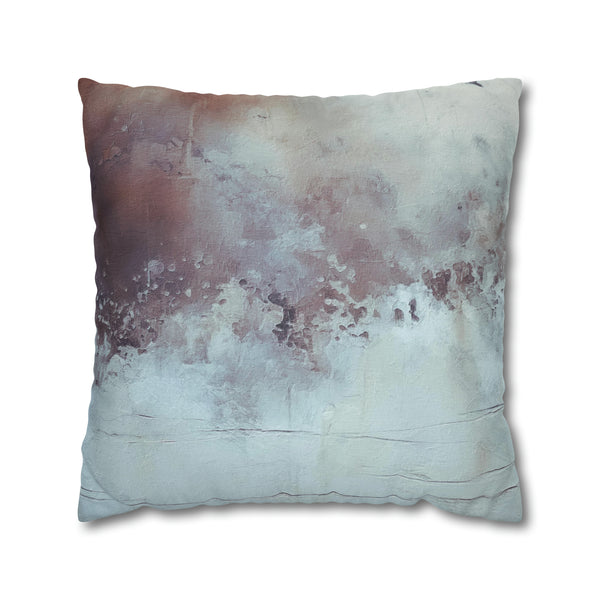 Rustic Pillow Cover | Pale Blue, Brown Ombre