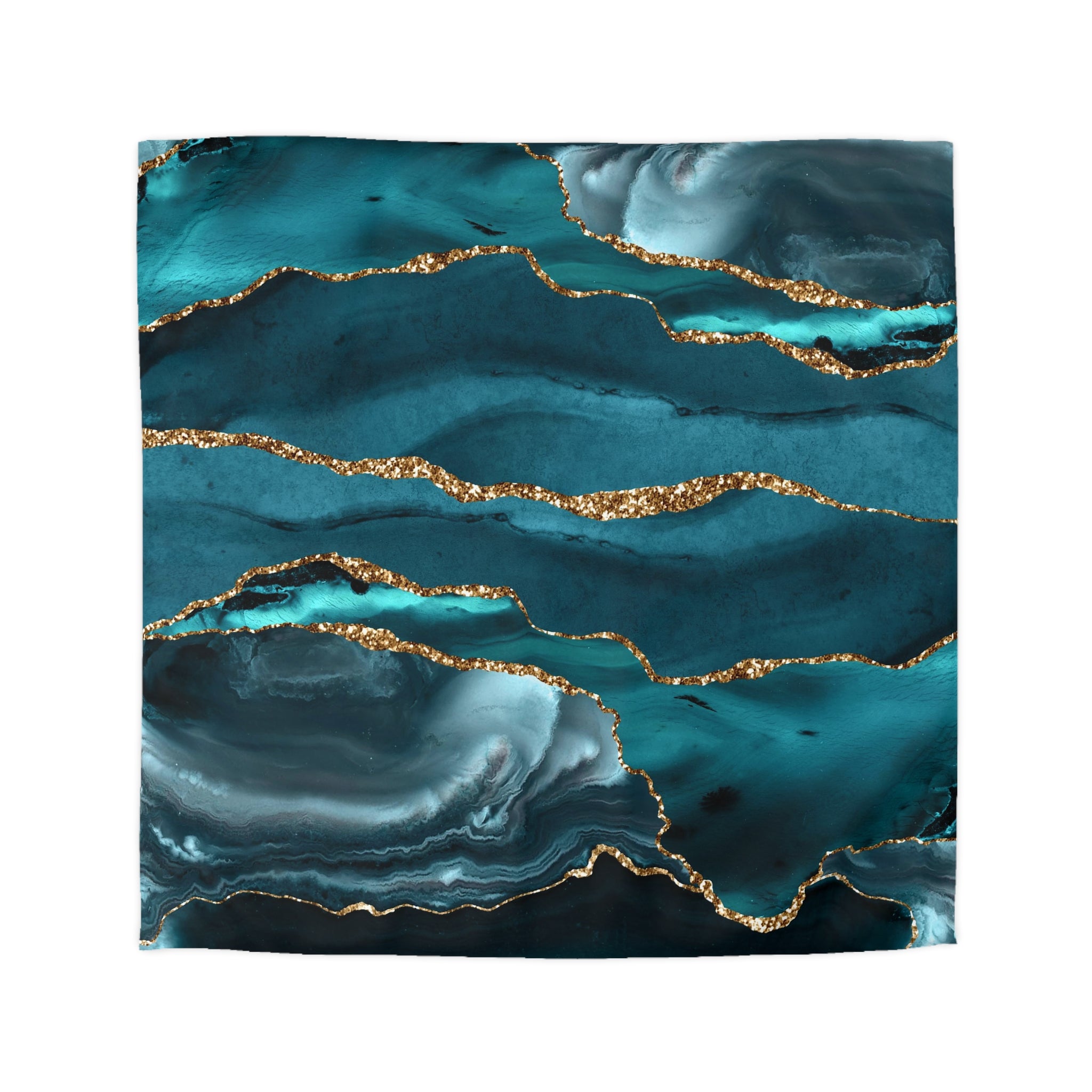 Abstract Duvet, Pillow Cover Set | Teal Blue Bedroom Set