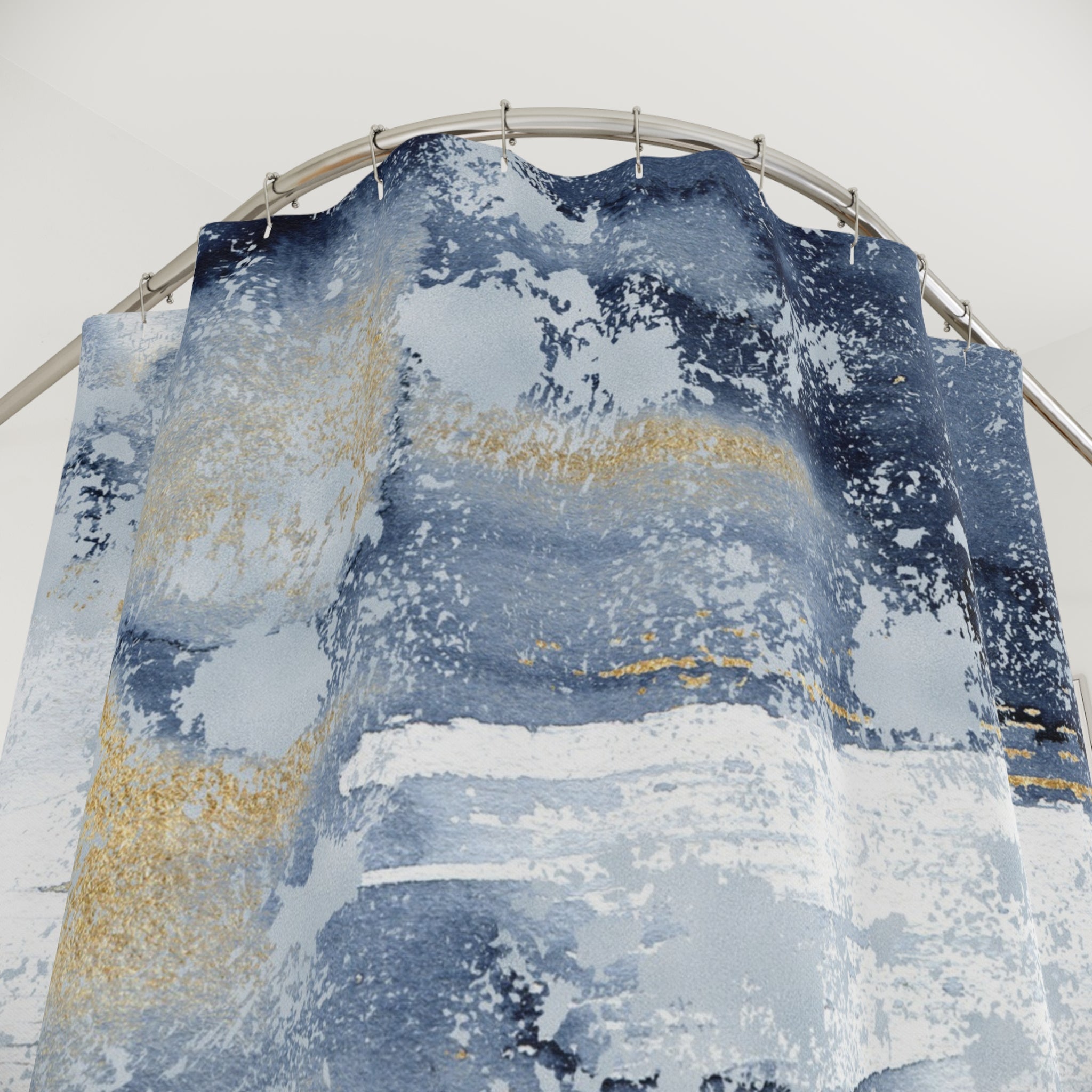 Rustic Blue White Shower Curtain | Beige Ombre, Sky Blue