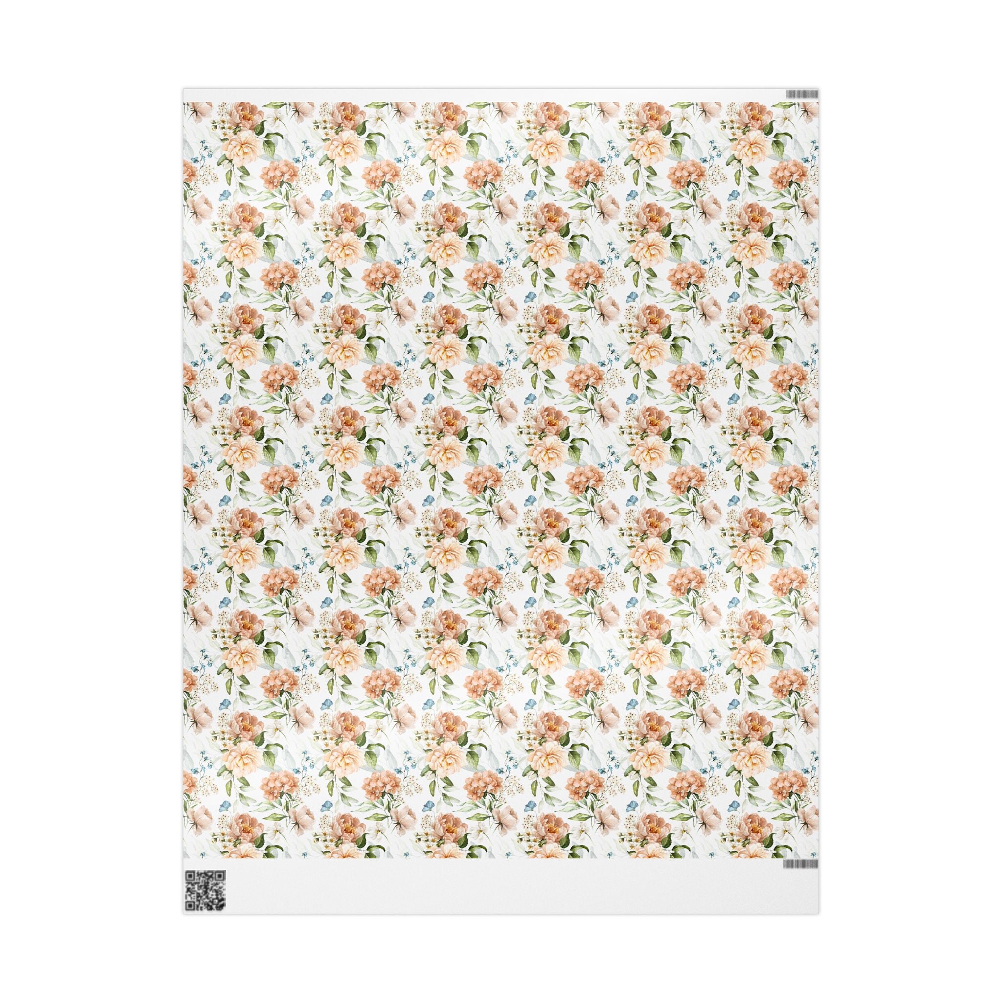 Floral Wrapping Paper, Blush Pink Botanical Gift Wrapping for the Holidays, Birthdays