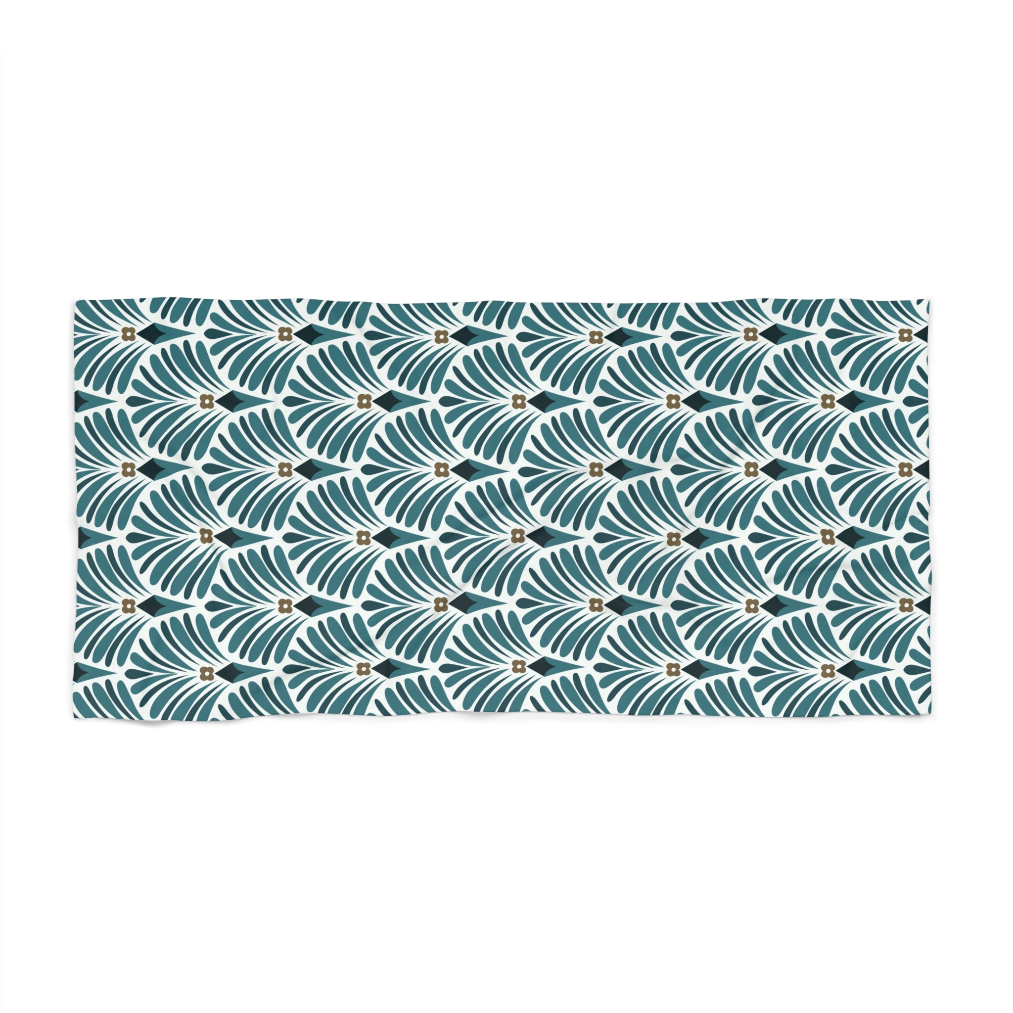 Bath, Beach Towel | Art Deco Nouveau Teal Green