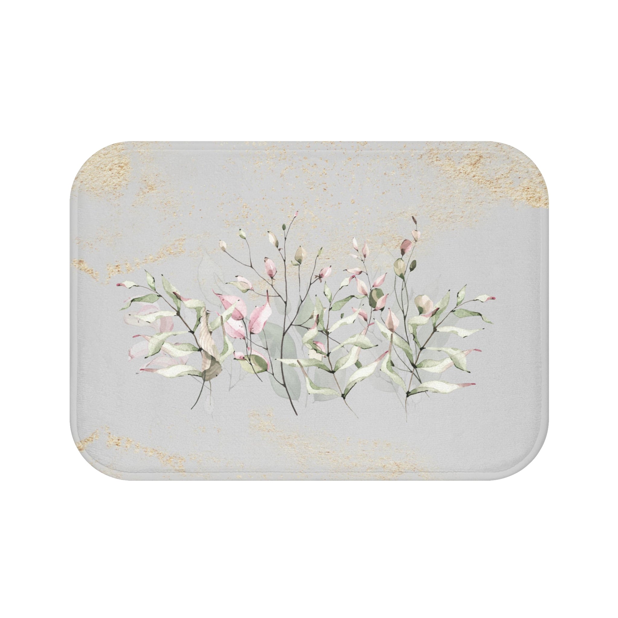 Boho Floral Bath, Kitchen Floor Mat | Grey Blush Pink Beige