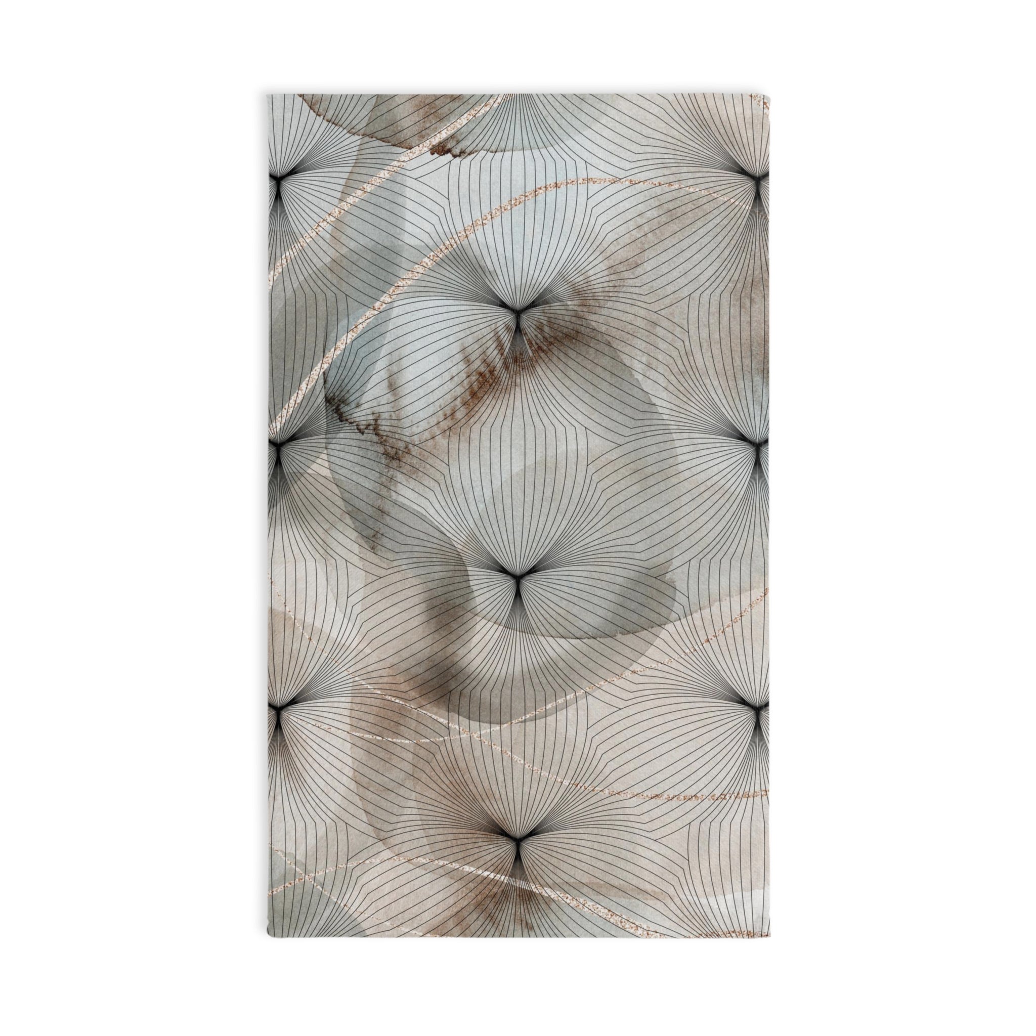 Abstract Kitchen, Bath Hand Towel | Pastel Beige Black Watercolor