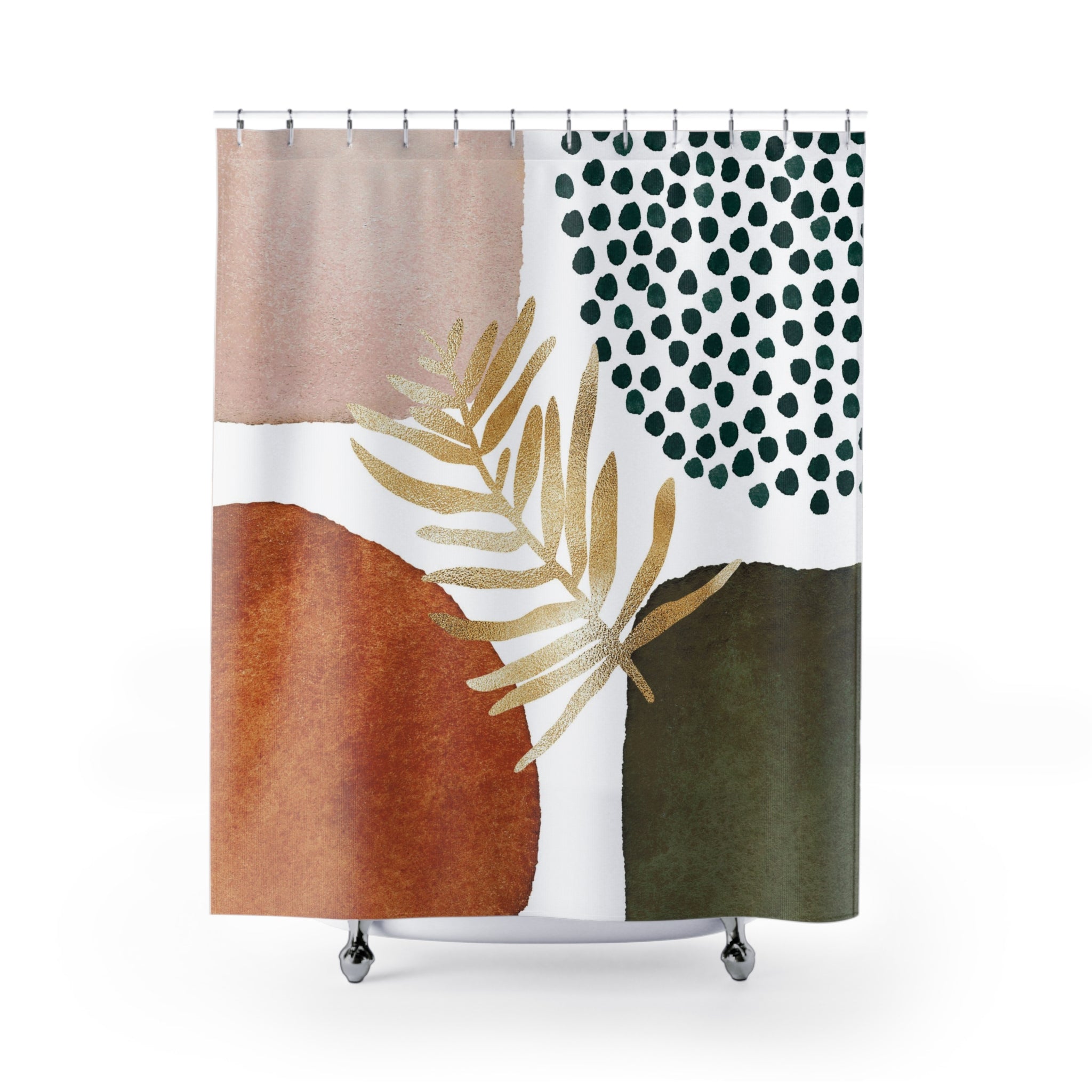 abstract boho fabric shower curtains