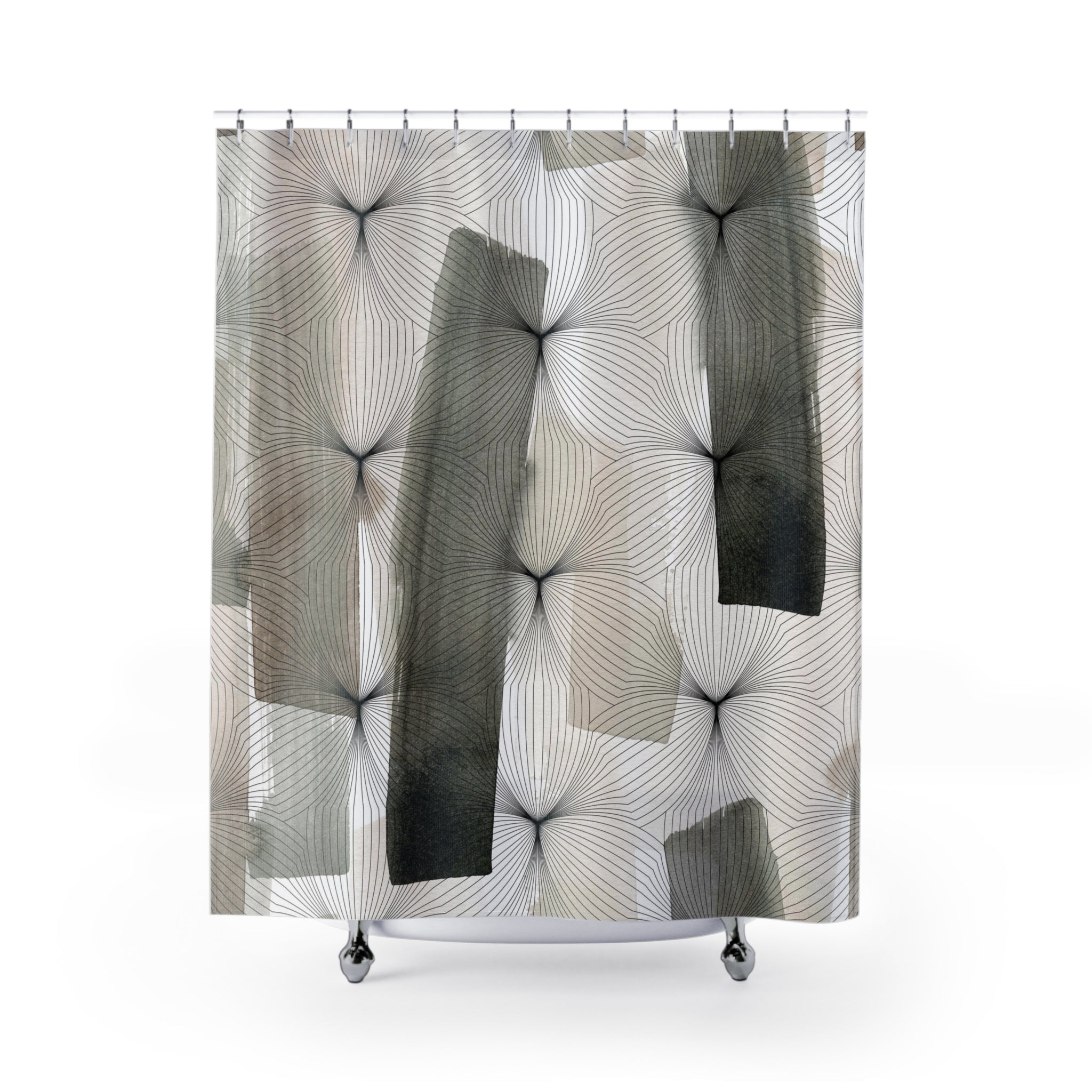 modern boho fabric shower curtain