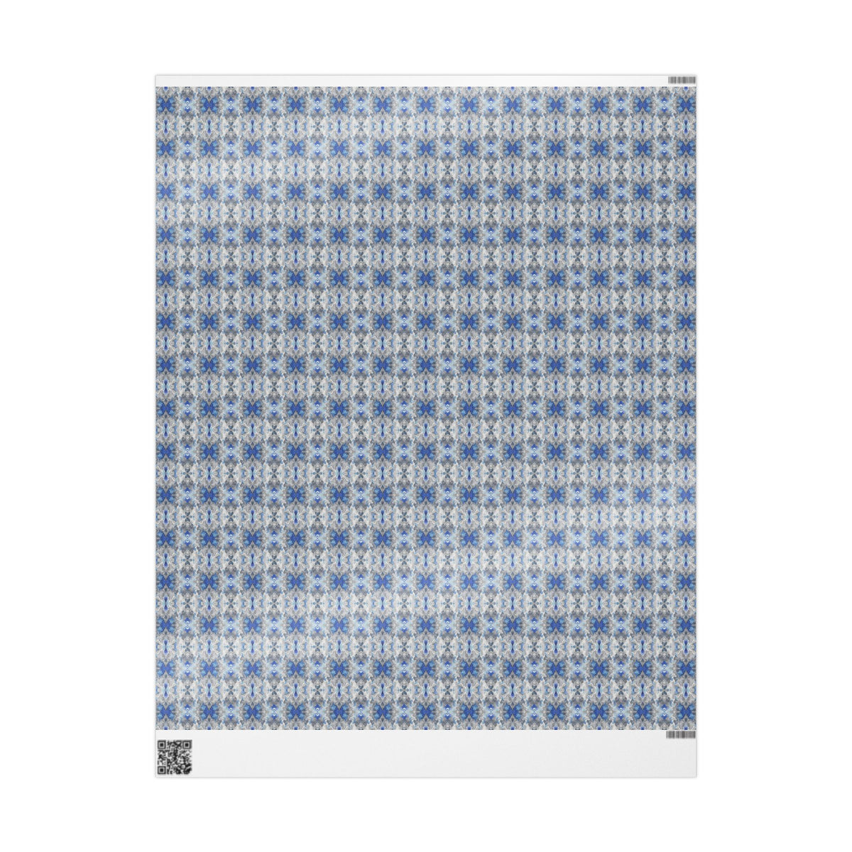 Blue Grey Watercolor Mirrored Wrapping Paper, Abstract Gift Wrap