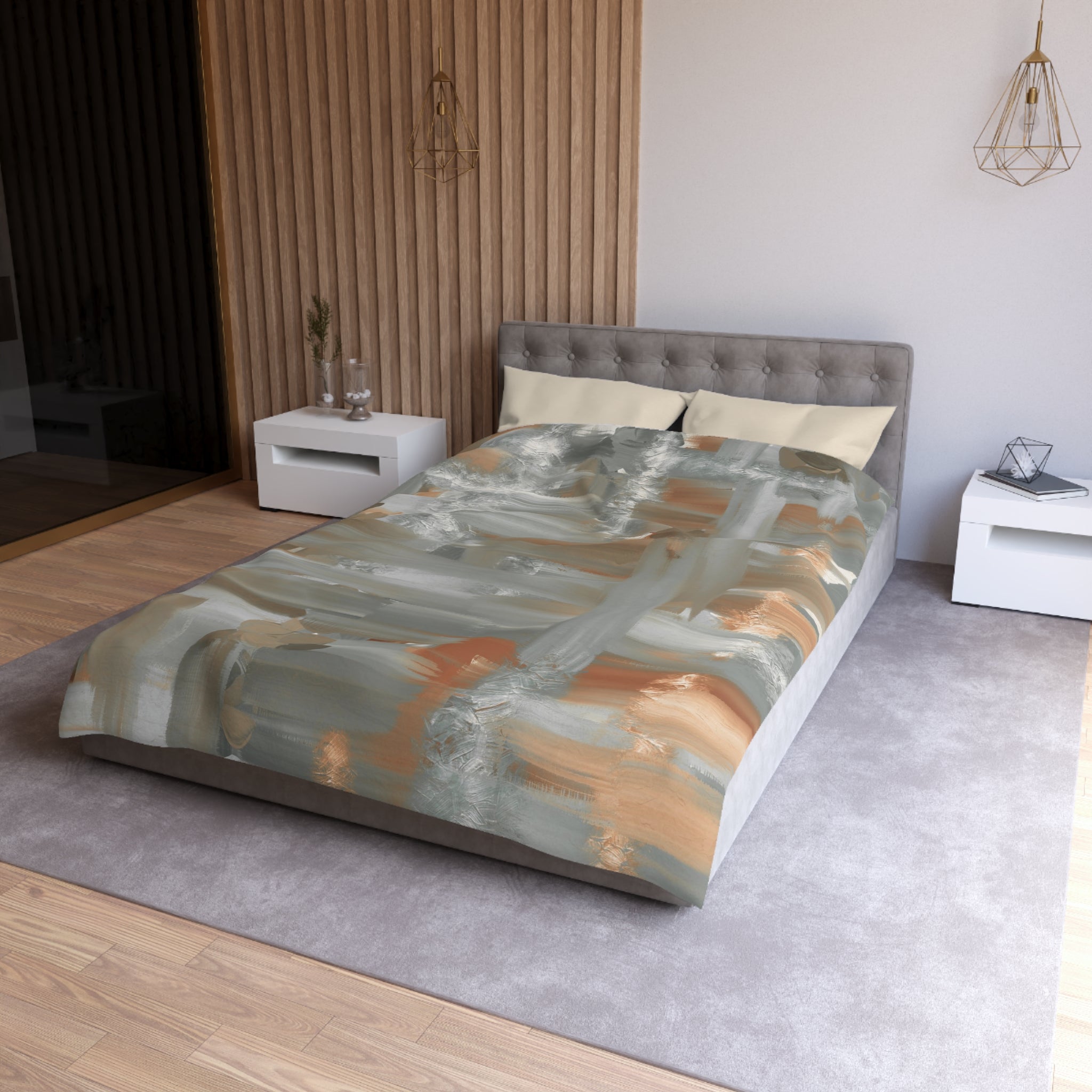 Abstract Duvet, Pillow Cover | Grey Beige Bedroom Decor