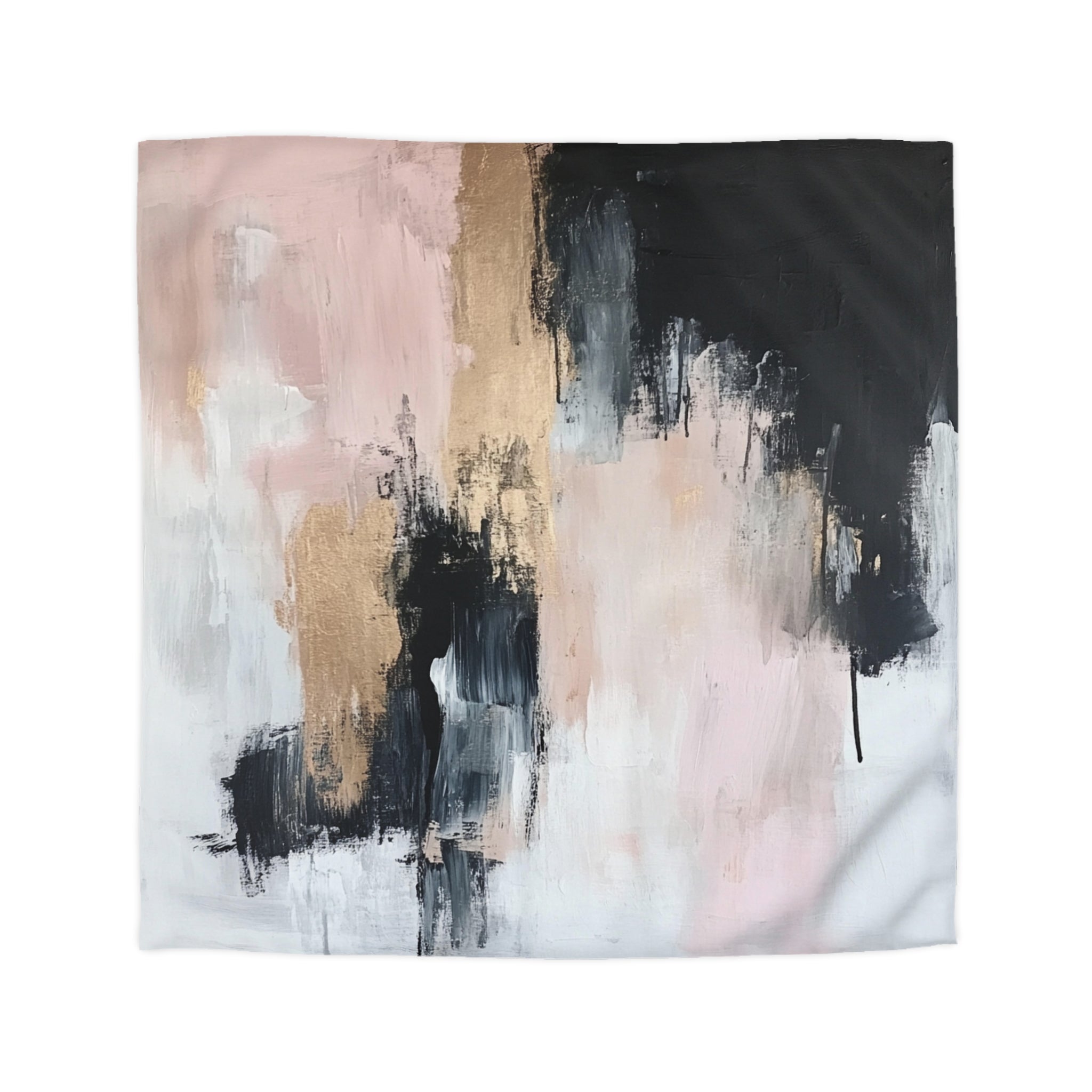 Abstract Duvet, Pillow Cover | Black Grey White, Blush Pink Bedroom Decor