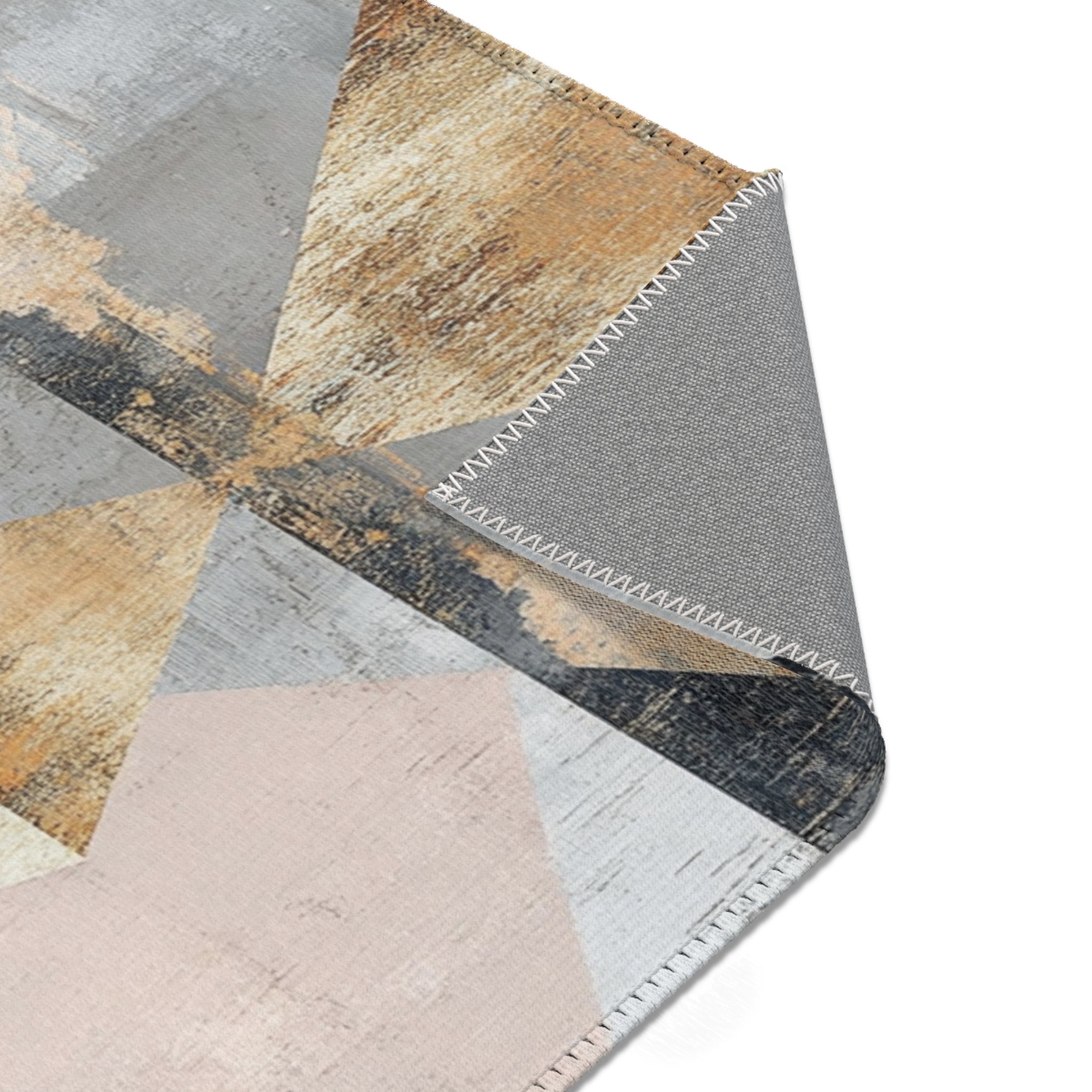 Abstract Area Rug | Geometric Grey Watercolor Artsy Rug