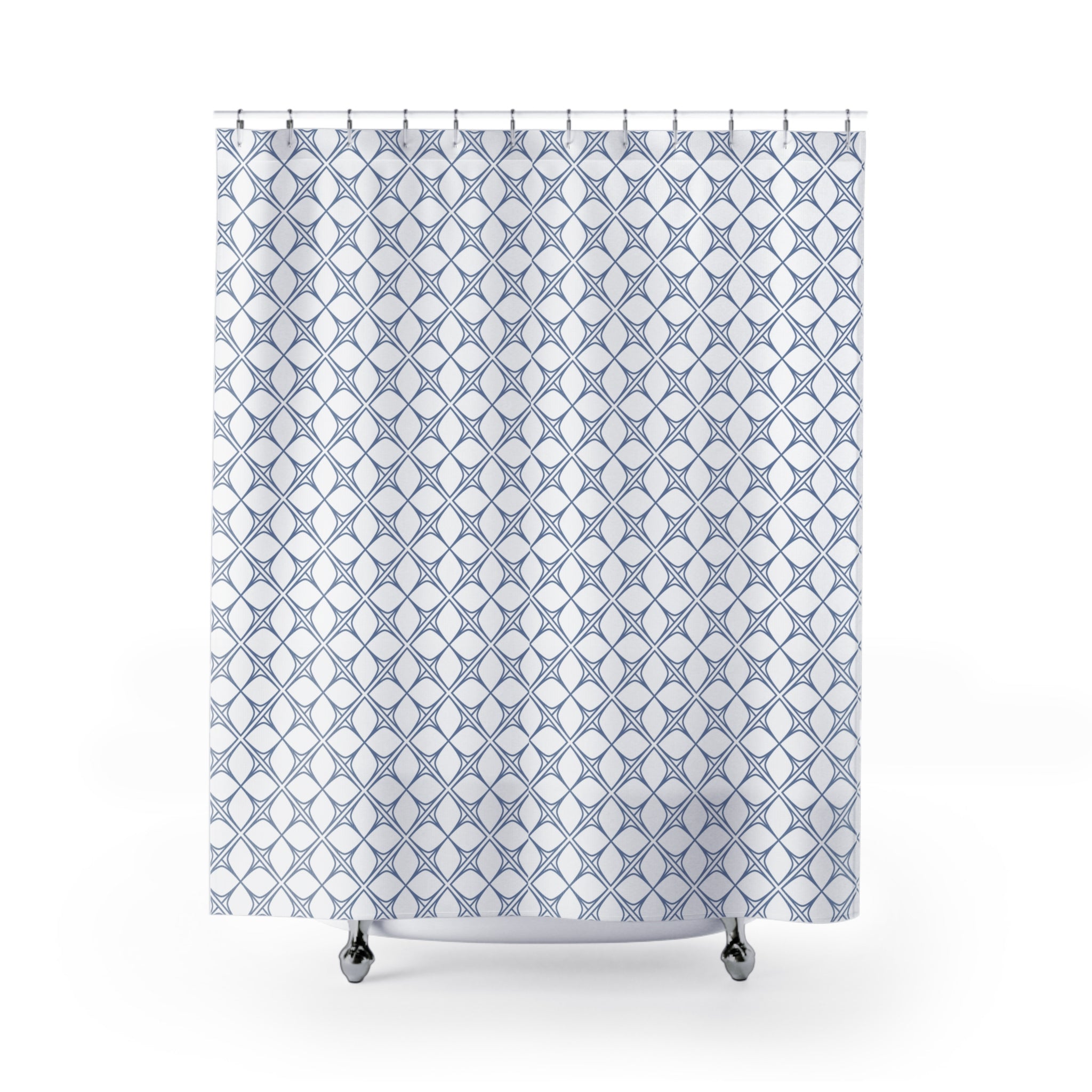 Art Deco Shower Curtain | Powder, Pale Blue White, Art Nouveau