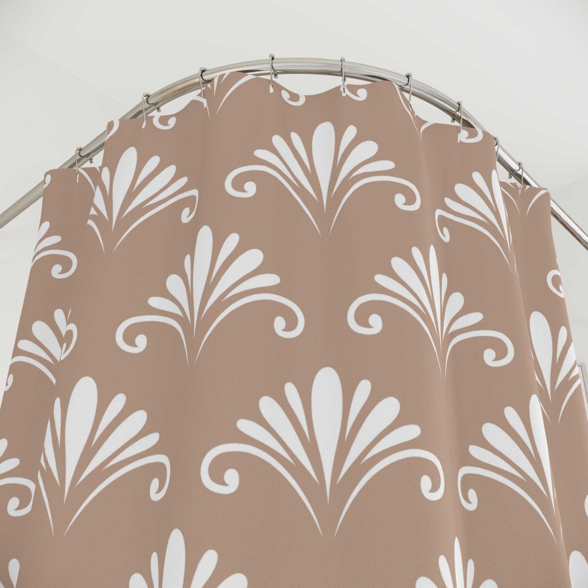 Abstract Shower Curtain | Earthy Art Nouveau Fabric Curtain