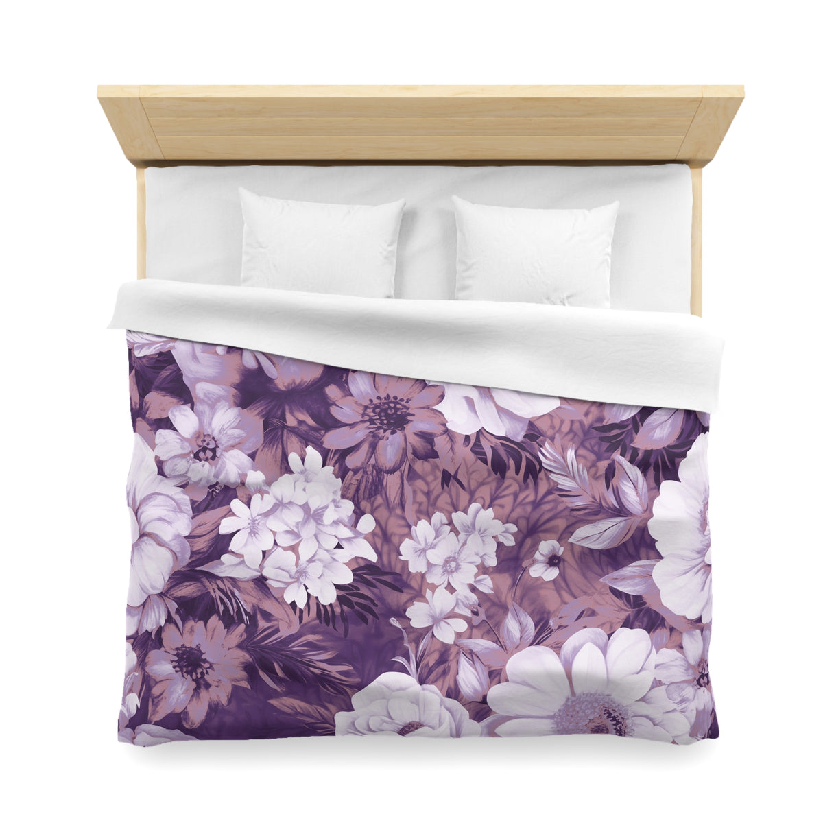 Purple Vintage Floral Duvet Cover | Plum Lilac Peony Rose Bedding