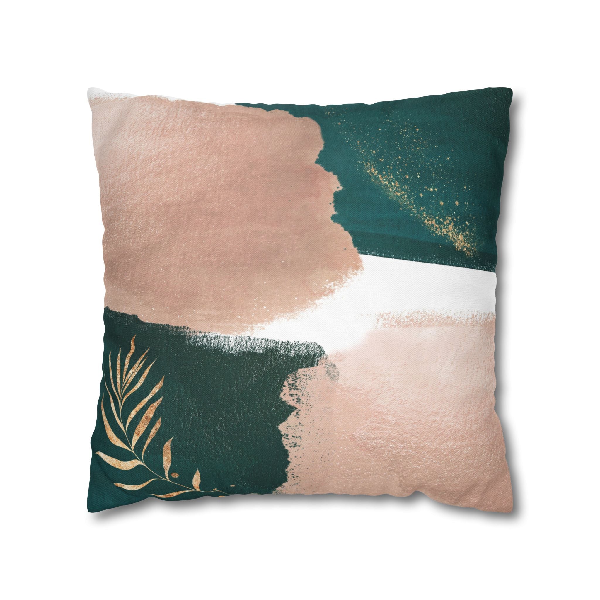 Abstract Throw Pillow Cover, Forest Green Modern Organic Decor Cushion