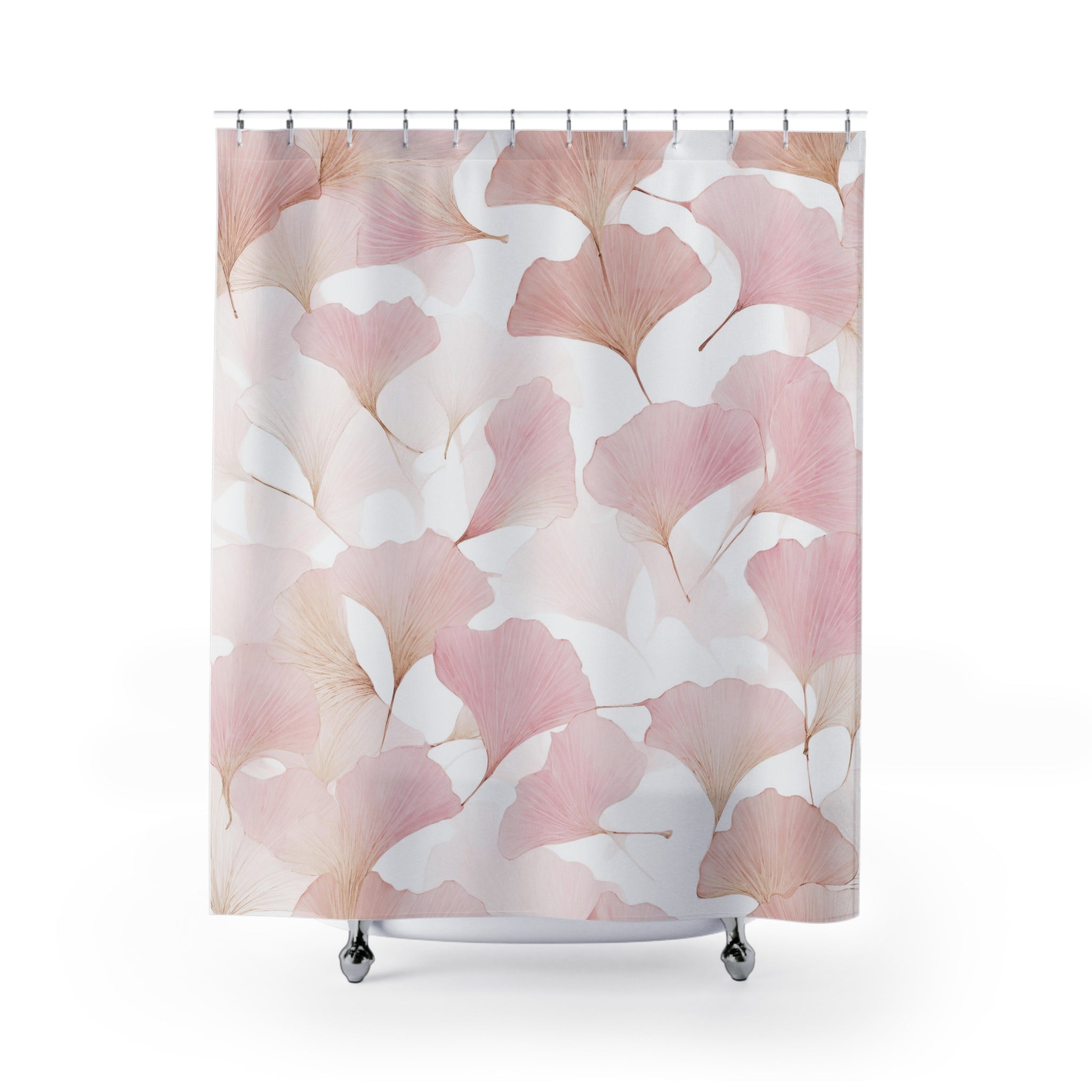 Ginko Floral Shower Curtain | Blush Pink Bathroom