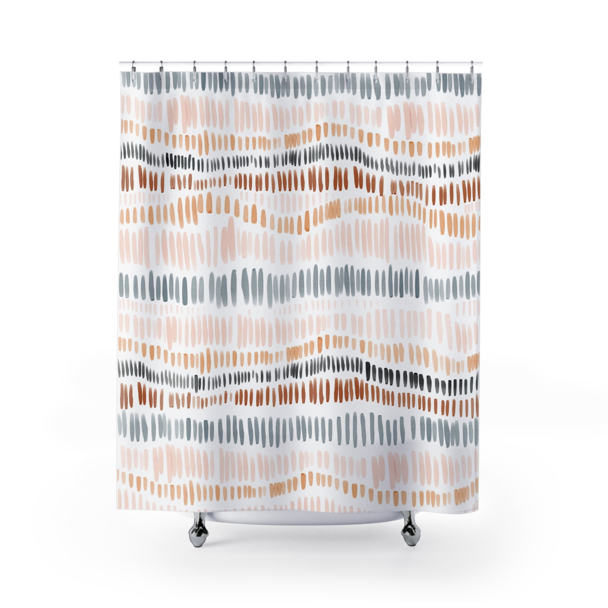 Boho Abstract Shower Curtain | Blush Pink Blue Rust White