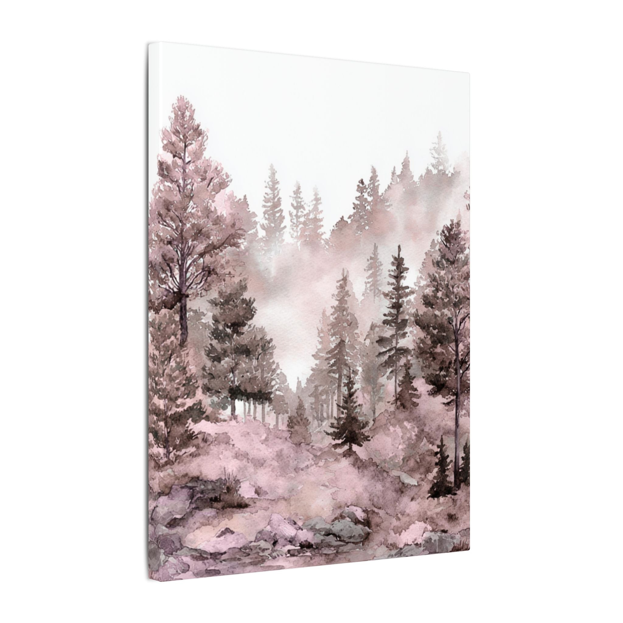 Canvas Wall Art | Pink Nature, Forest Wall Artwork