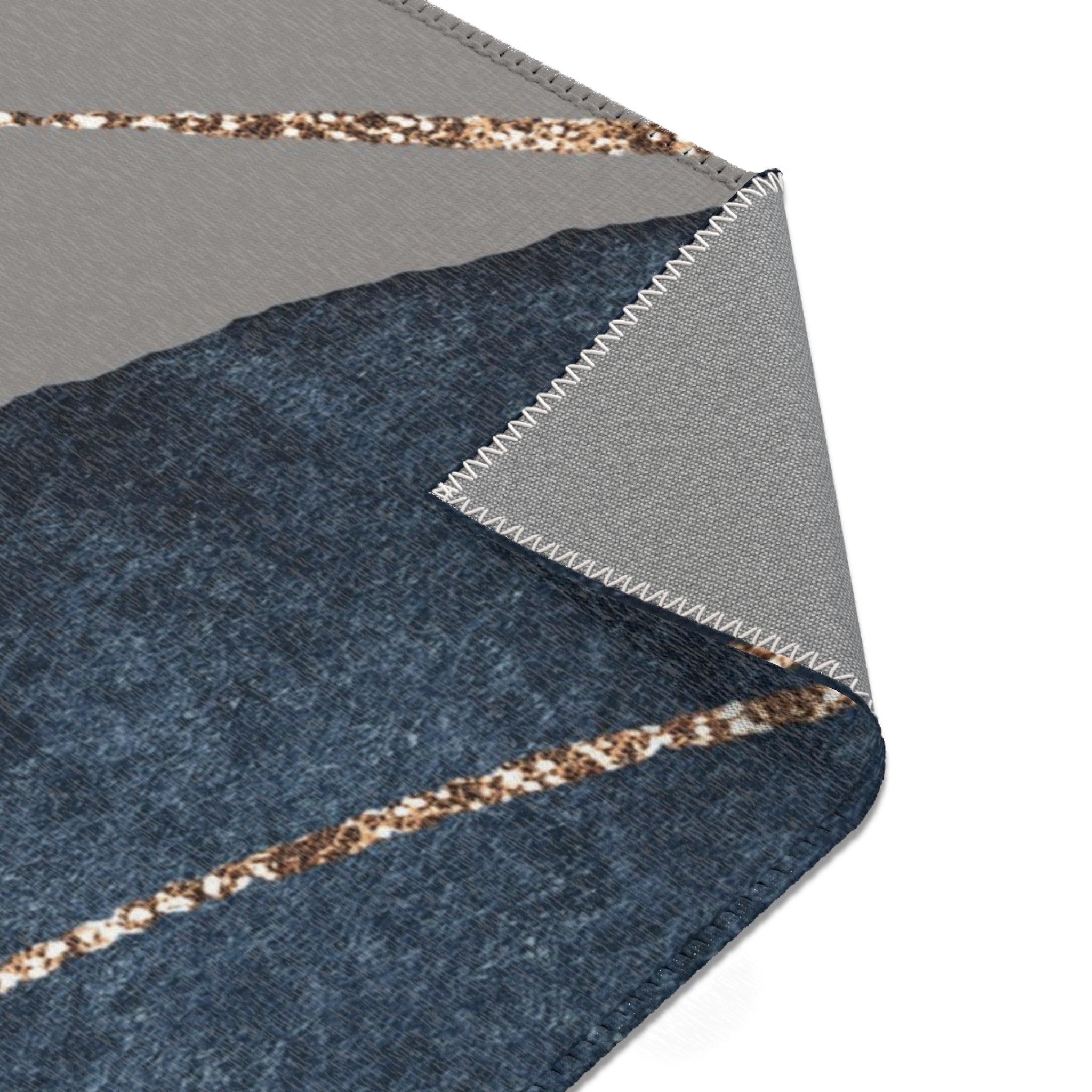 Area Rugs, Grey Navy Blue, Ivory Abstract Watercolor