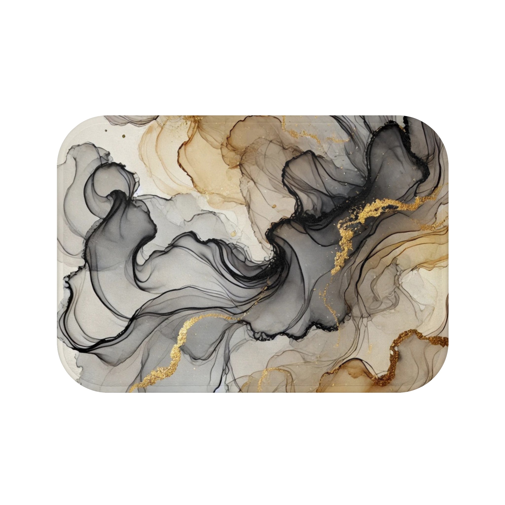 Abstract Bath Mat | Taupe Grey Watercolor Kitchen Mat