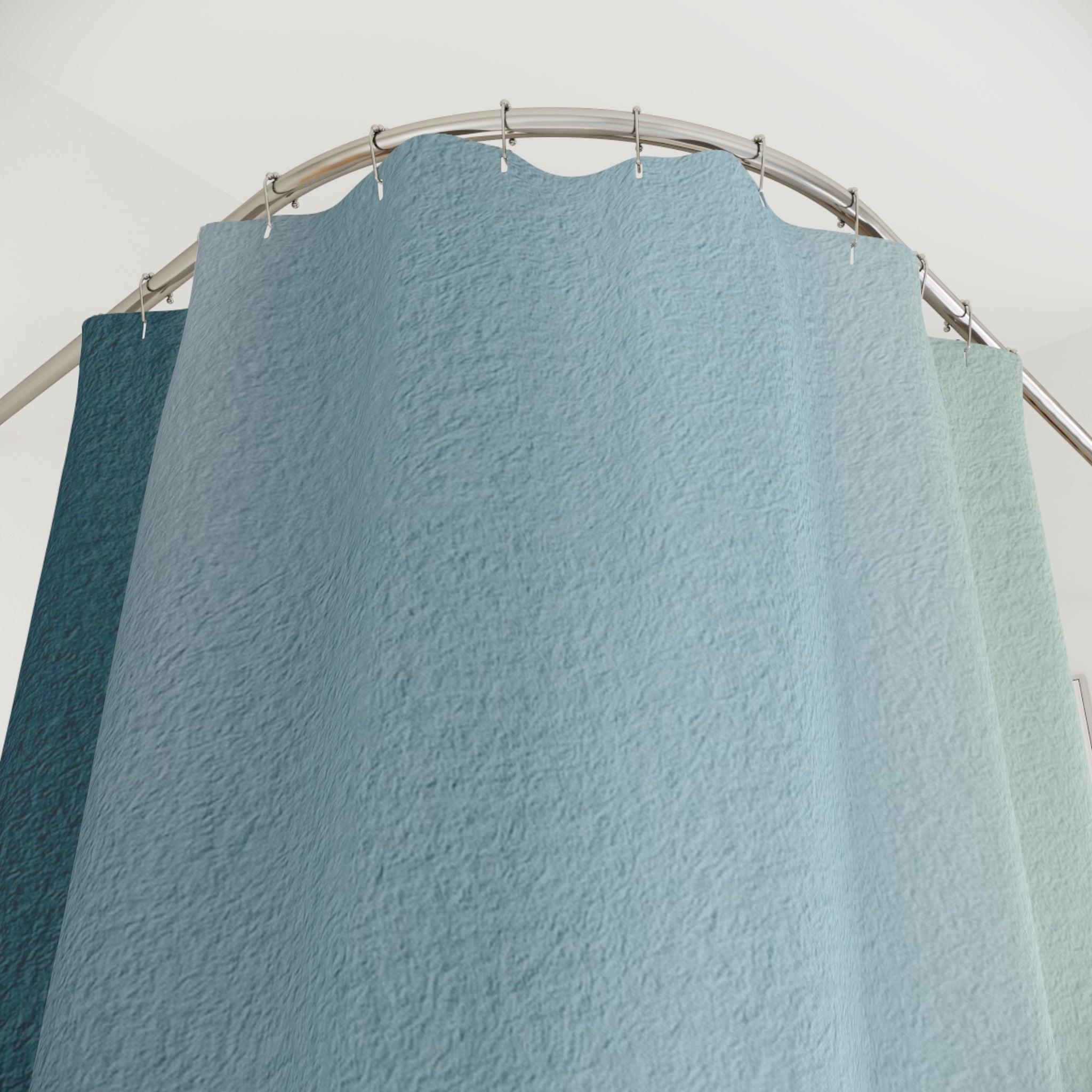 Boho Shower Curtain | Abstract Navy, Sky Blue Ombre