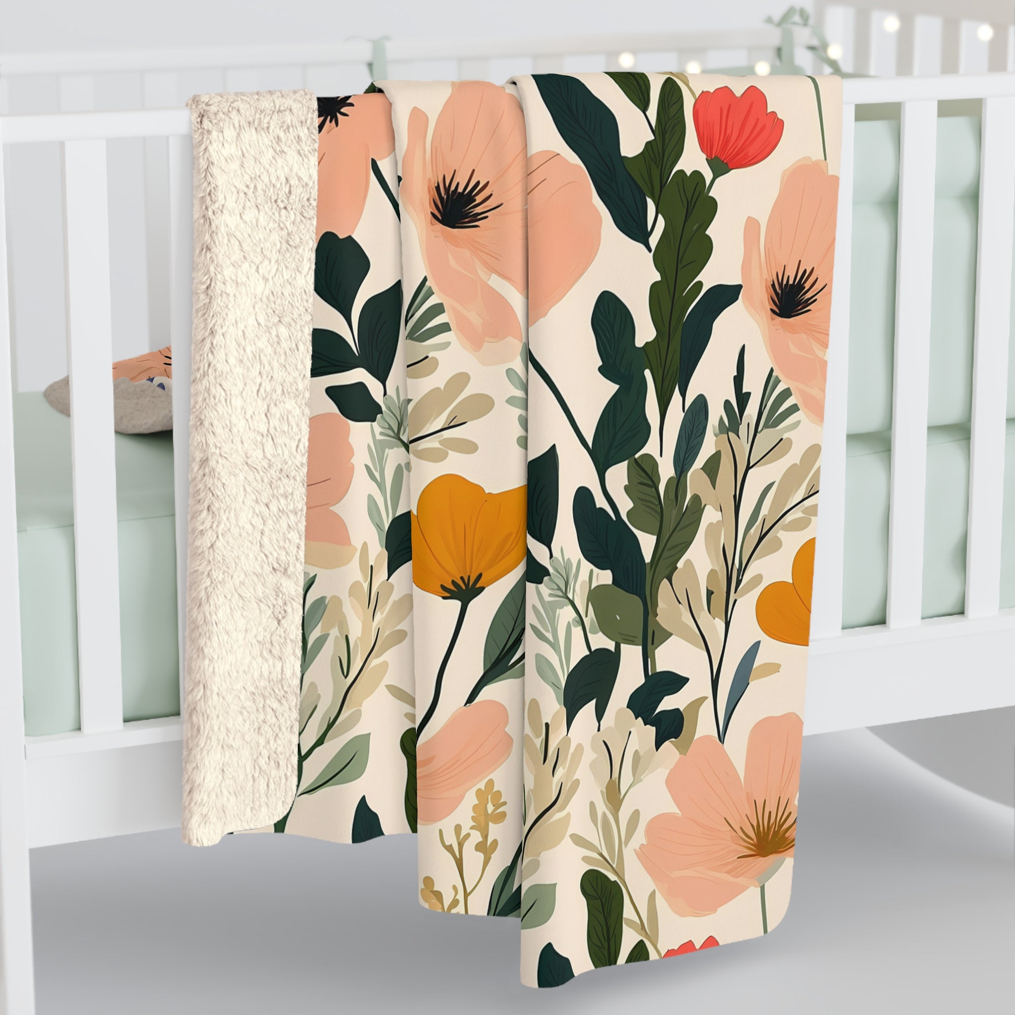 Abstract Floral Throw Blanket | Shabby Core Botanical