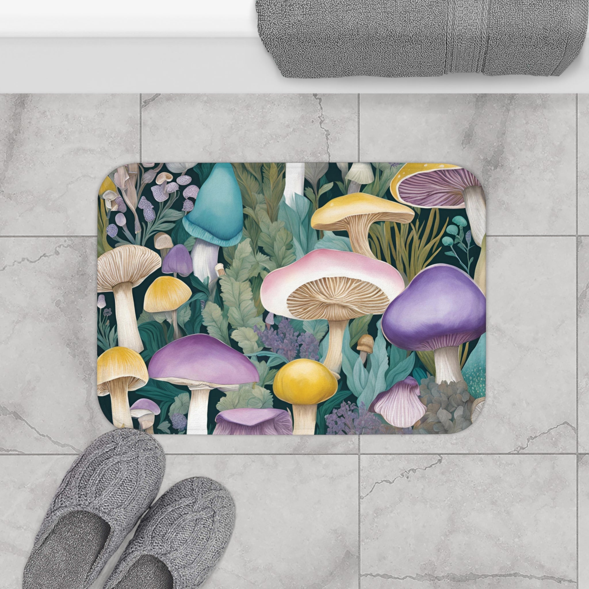 Mushrooms Bath Mat | Colorful Funky, Shabby Core