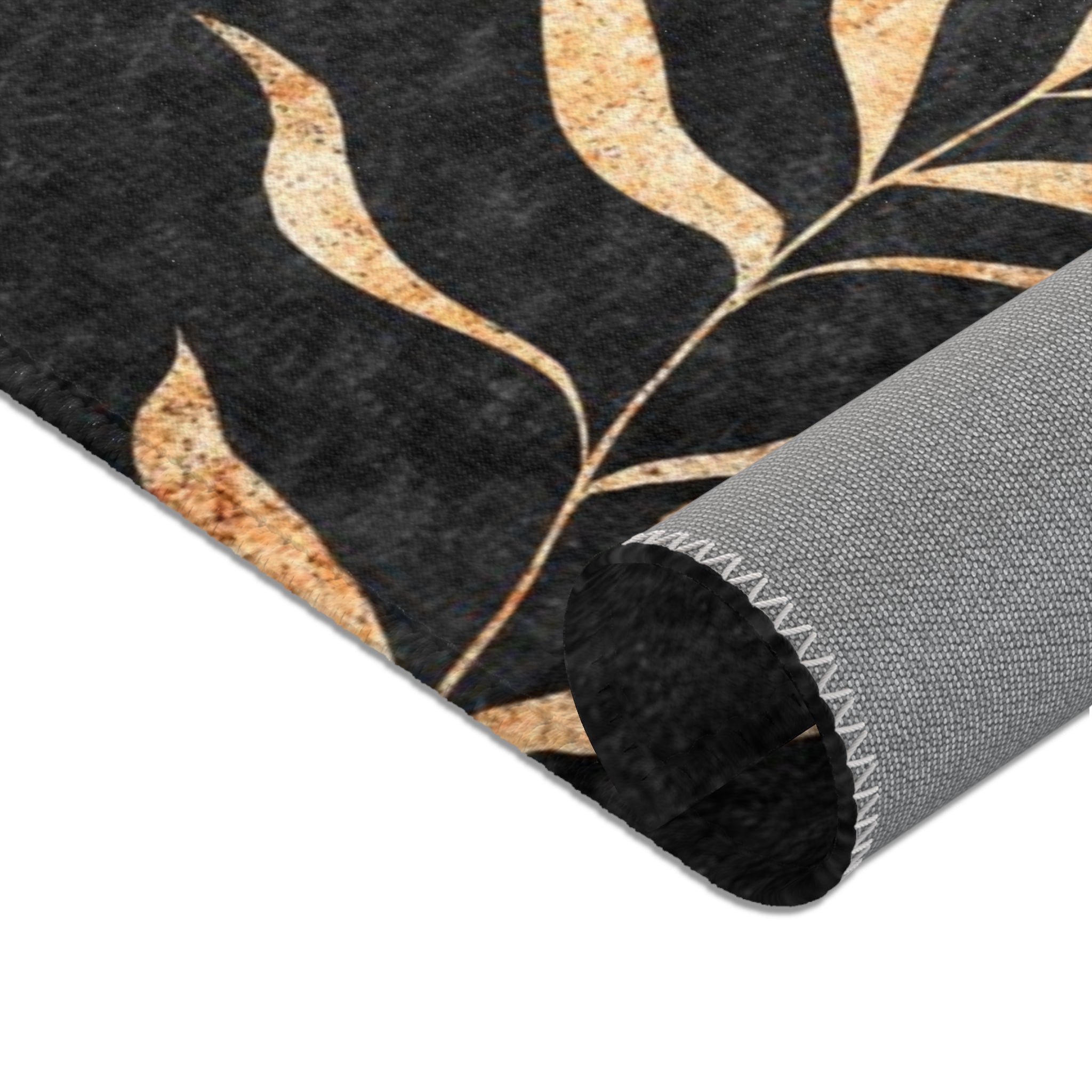 Abstract Boho Area Rug | Black Blush Pink, Gold