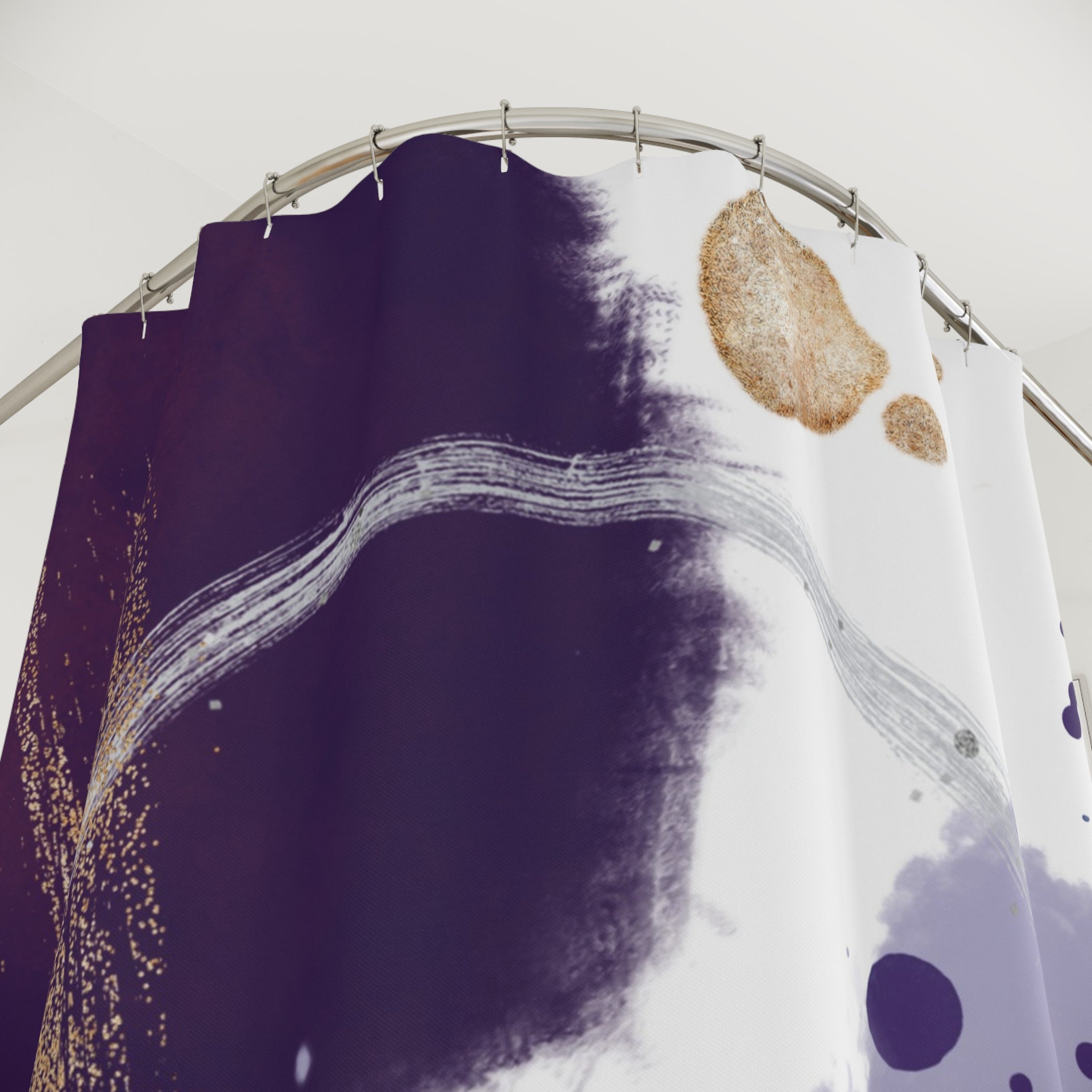 Abstract Shower Curtain | Lilac, Dark Purple, White