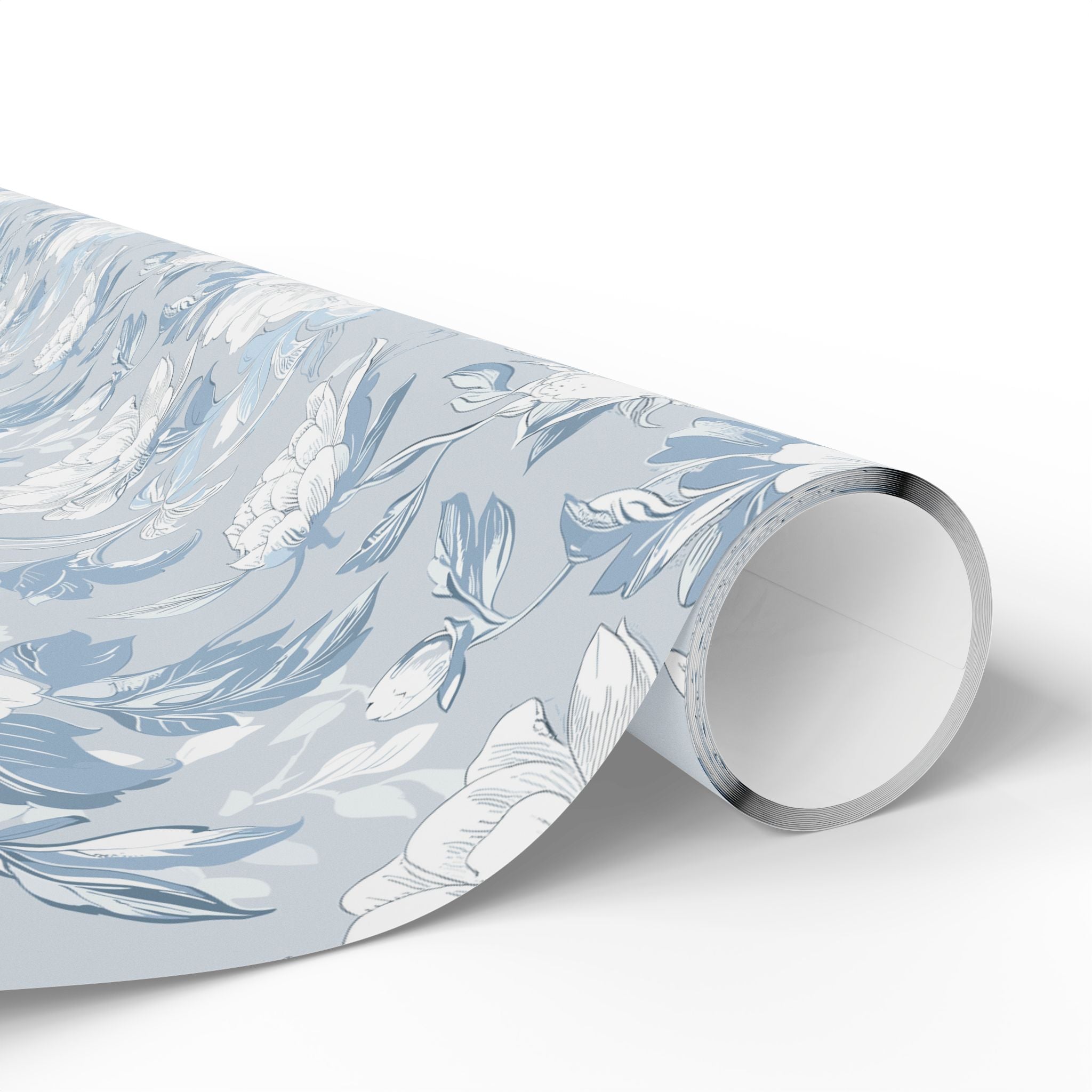 Floral Wrapping Papers, Light Blue Botanical Gift Wrapping for the Holidays, Birthdays