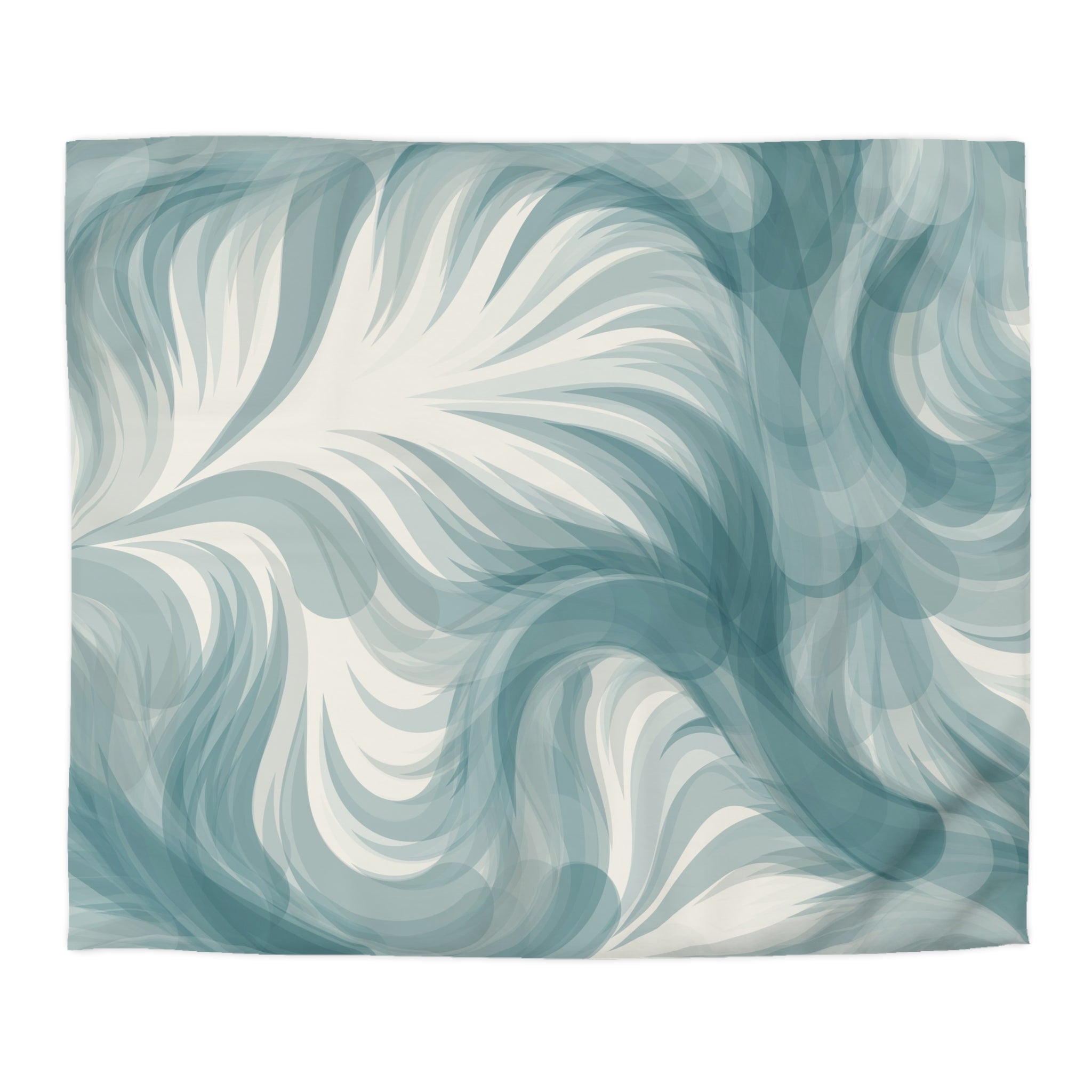 a vibrant abstract pattern with swirling, curving lines in shades of blue and green, creating a dynamic and visually striking design.