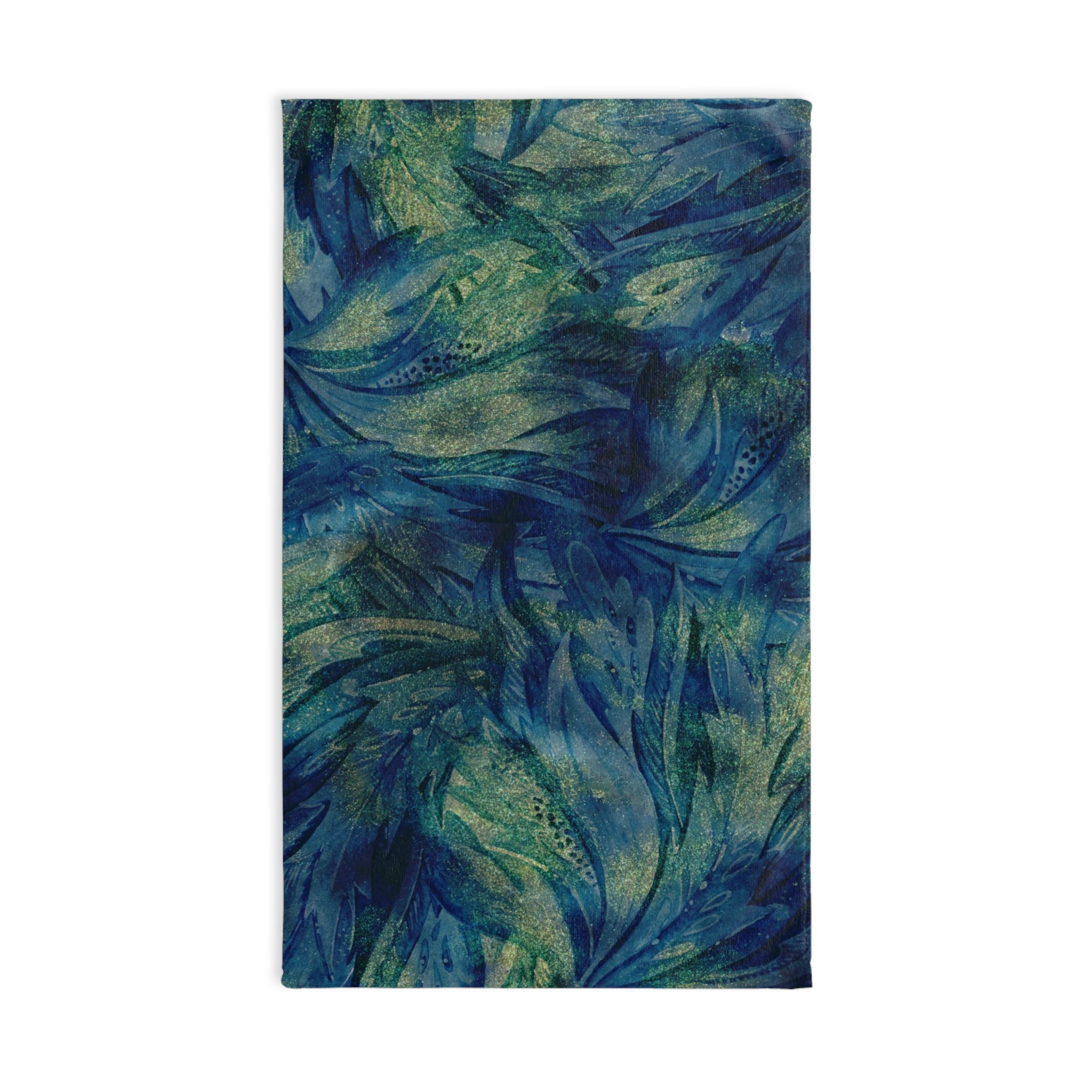 Boho Kitchen, Bath Hand Towel | Peacock Navy Blue, Green