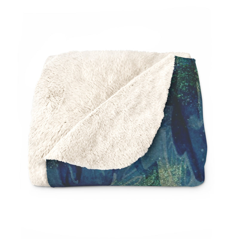 Boho Couch Throw Blanket | Peacock Navy Blue, Green